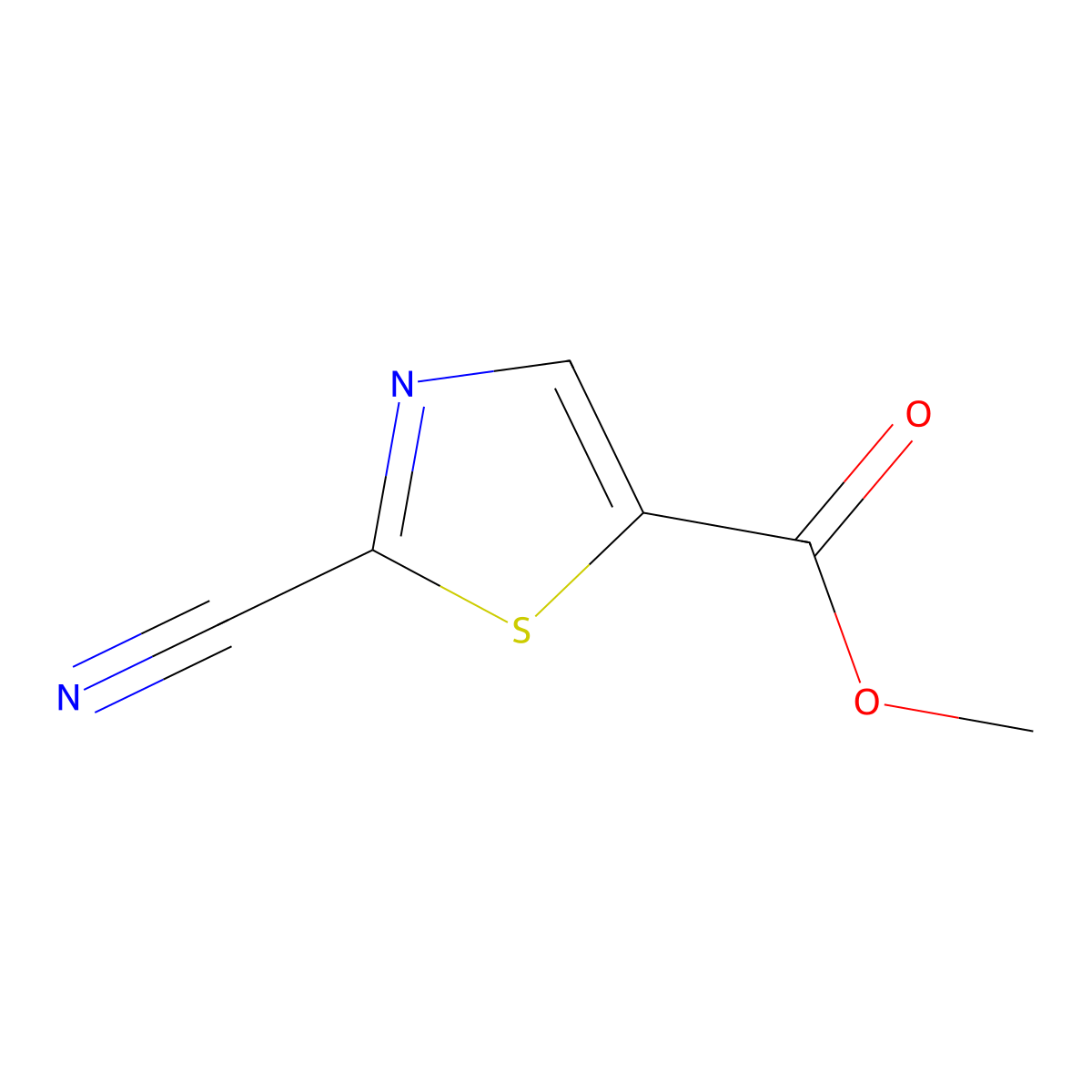 Methyl 2-cyanothiazole-5-carboxylate molecular structure, CAS 1211541-45-5