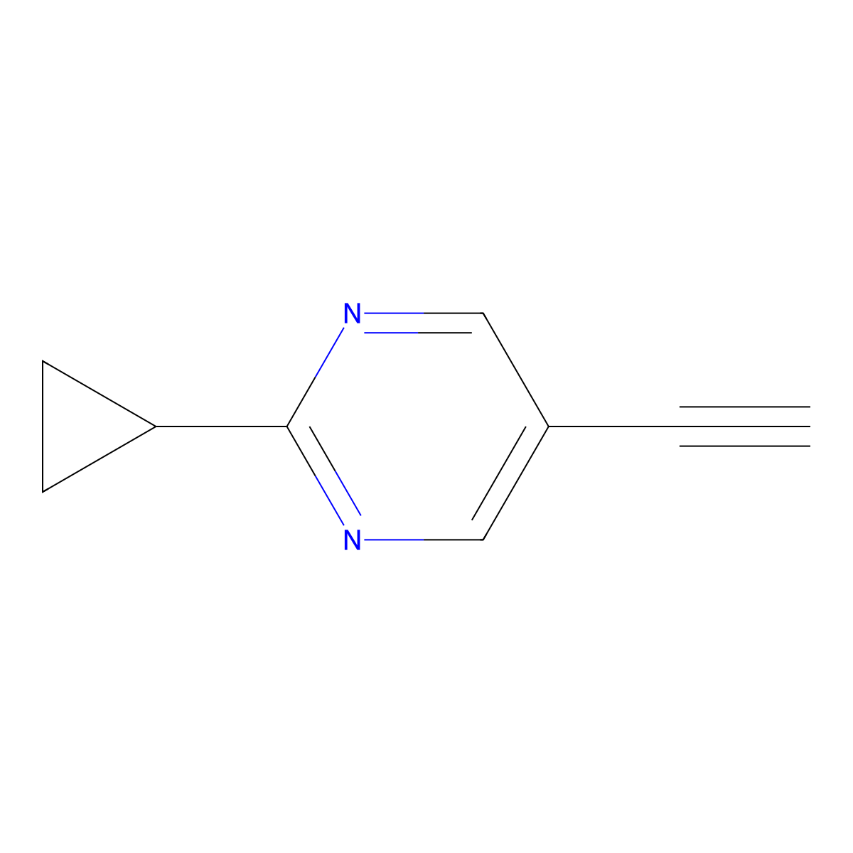 2-Cyclopropyl-5-ethynylpyrimidine molecular structure, CAS 1211541-58-0
