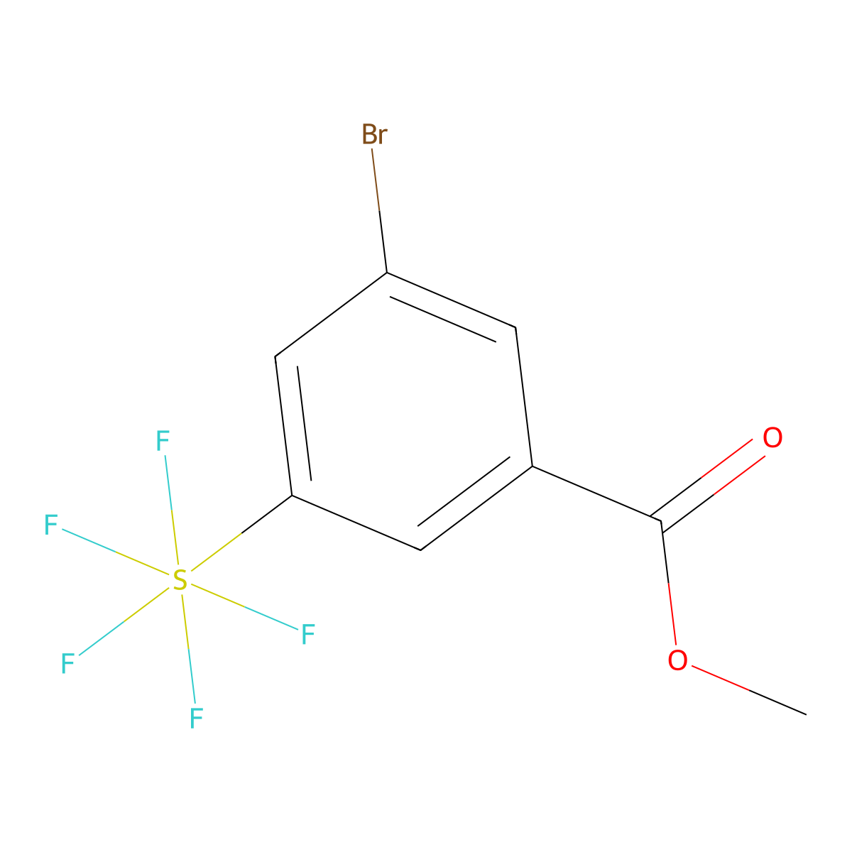 3-Pentafluorosulfanyl-5-bromo-benzoic acid methyl ester molecular structure, CAS 1211541-62-6
