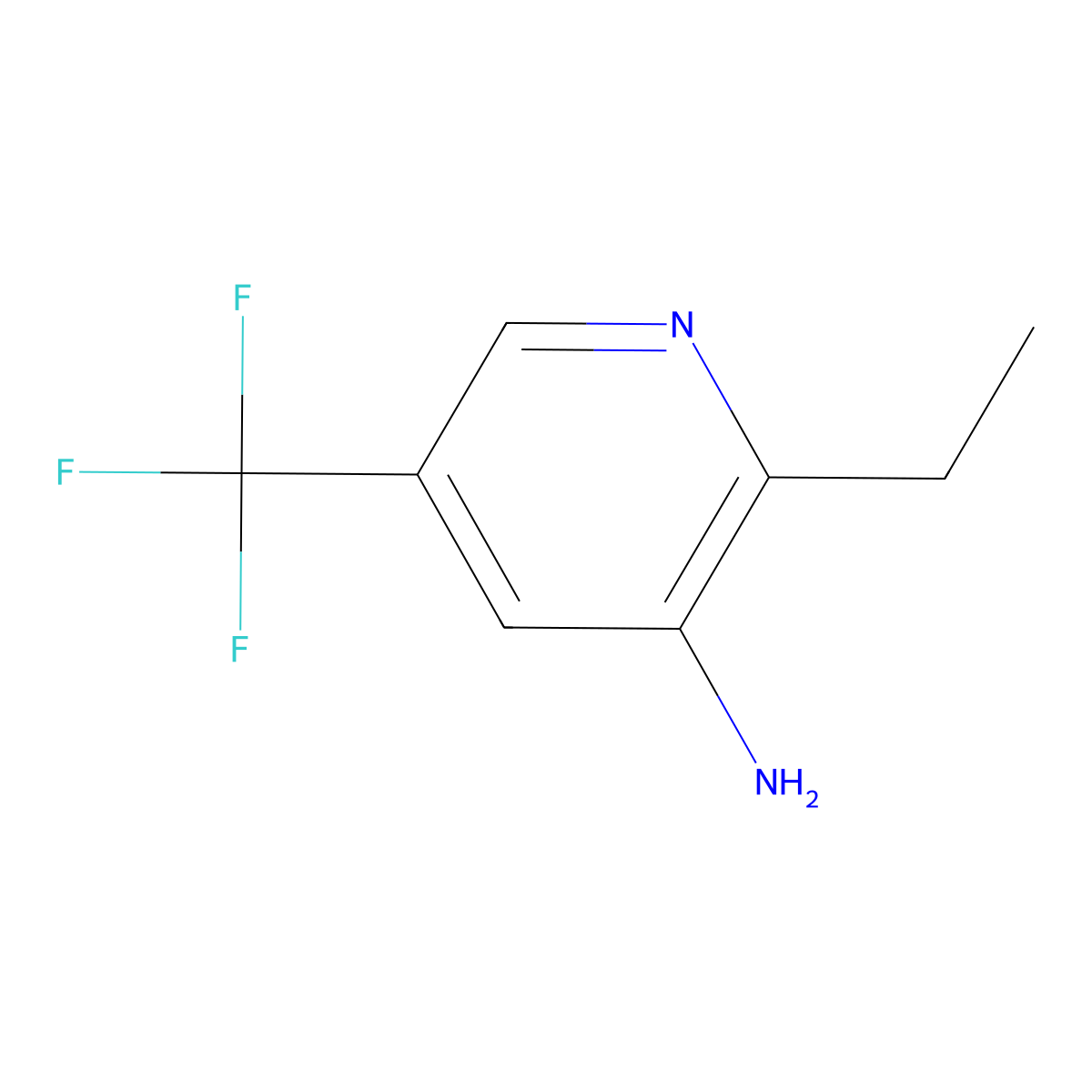 2-Ethyl-5-(trifluoromethyl)pyridin-3-amine molecular structure, CAS 1211541-65-9
