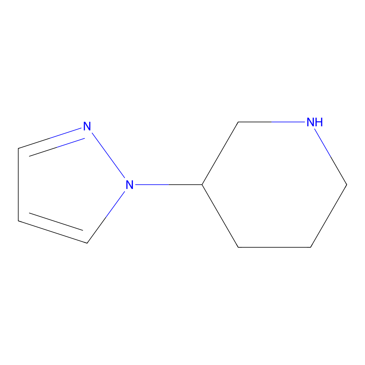 3-(1H-pyrazol-1-yl)piperidine molecular structure, CAS 1211541-73-9