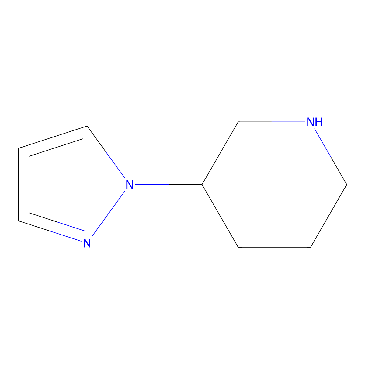 3-(1H-pyrazol-1-yl)piperidine molecular structure, CAS 1211541-73-9