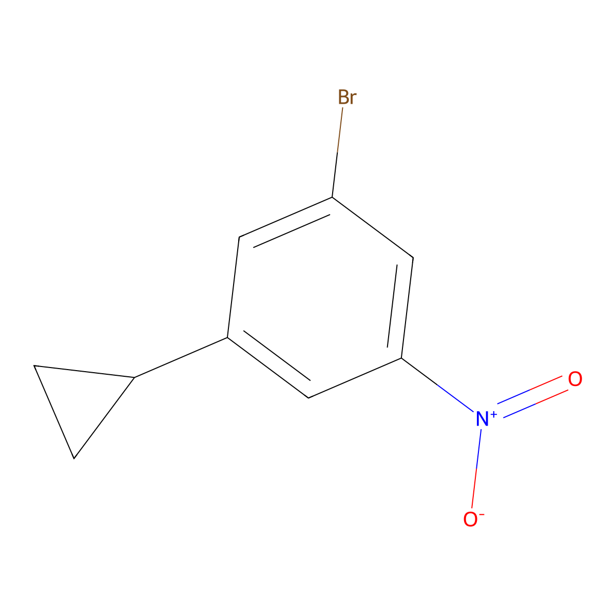 1-Bromo-3-cyclopropyl-5-nitrobenzene molecular structure, CAS 1211541-80-8