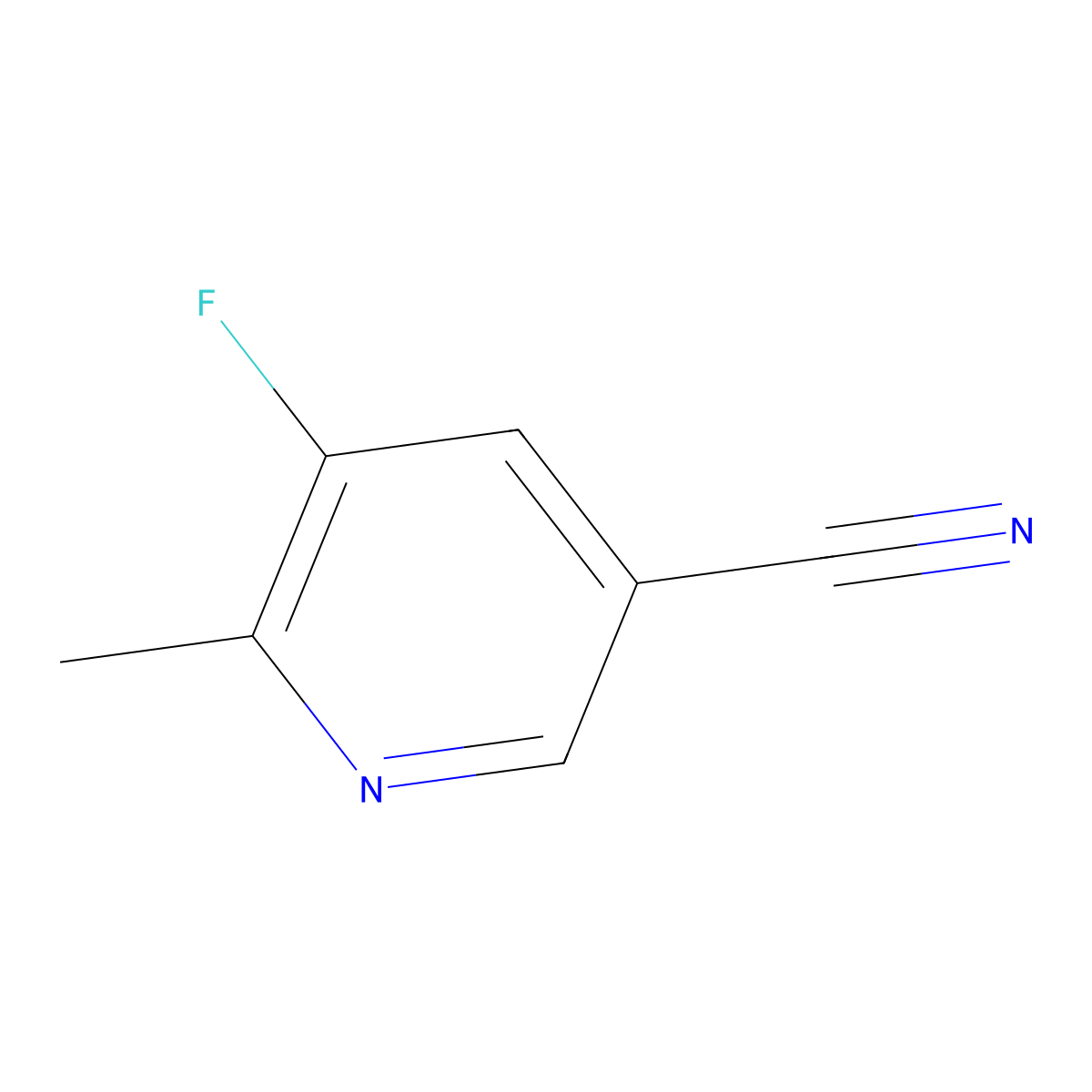 5-Fluoro-6-methylnicotinonitrile molecular structure, CAS 1211542-04-9