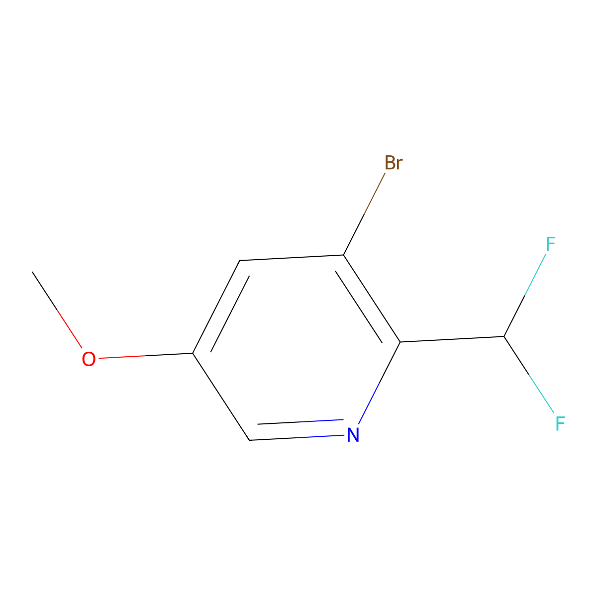 3-Bromo-2-(difluoromethyl)-5-methoxypyridine molecular structure, CAS 1211542-09-4