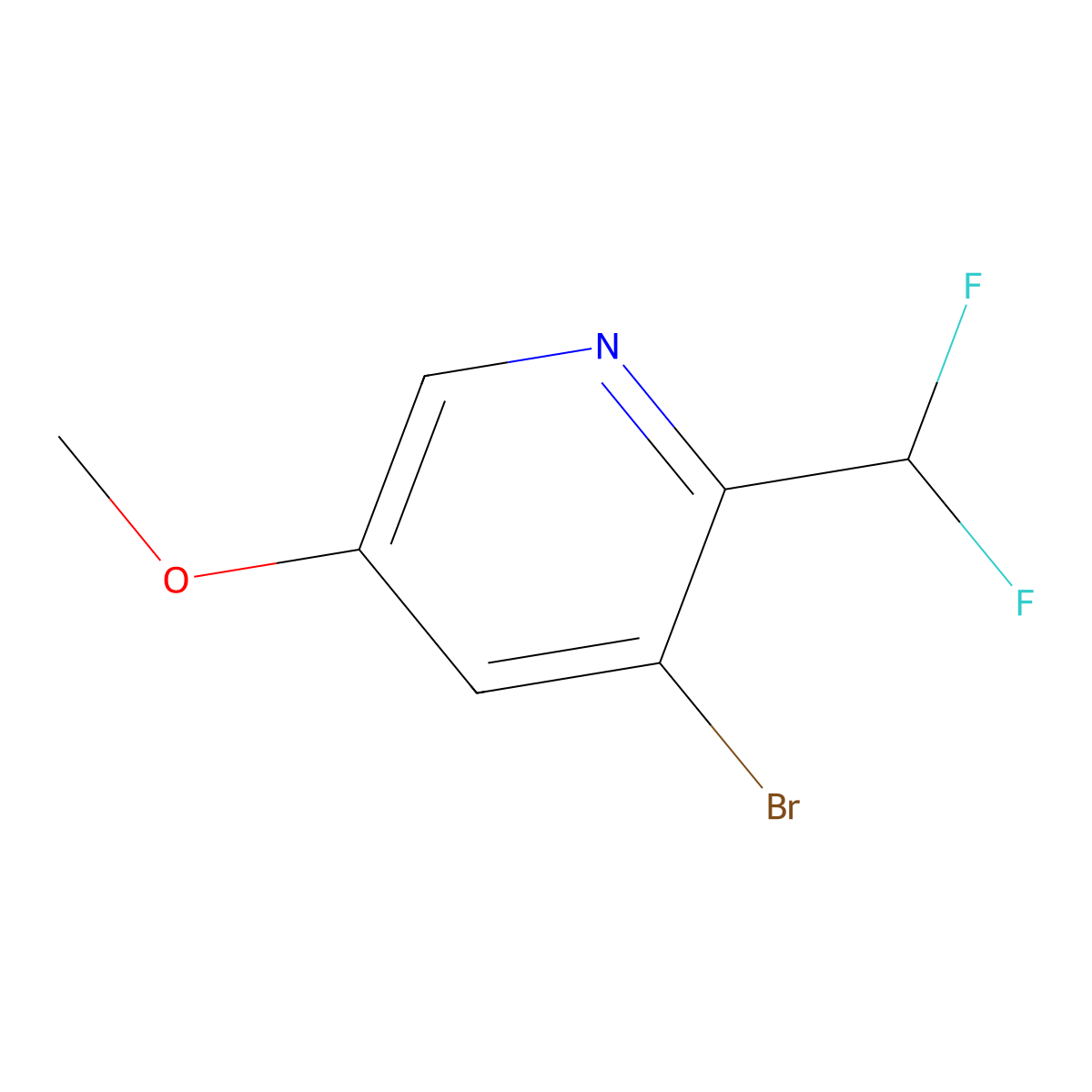 3-Bromo-2-(difluoromethyl)-5-methoxypyridine molecular structure, CAS 1211542-09-4
