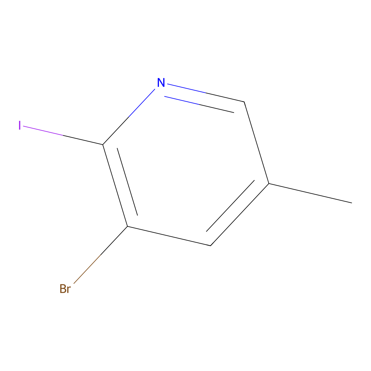 3-Bromo-2-iodo-5-methylpyridine molecular structure, CAS 1211542-16-3