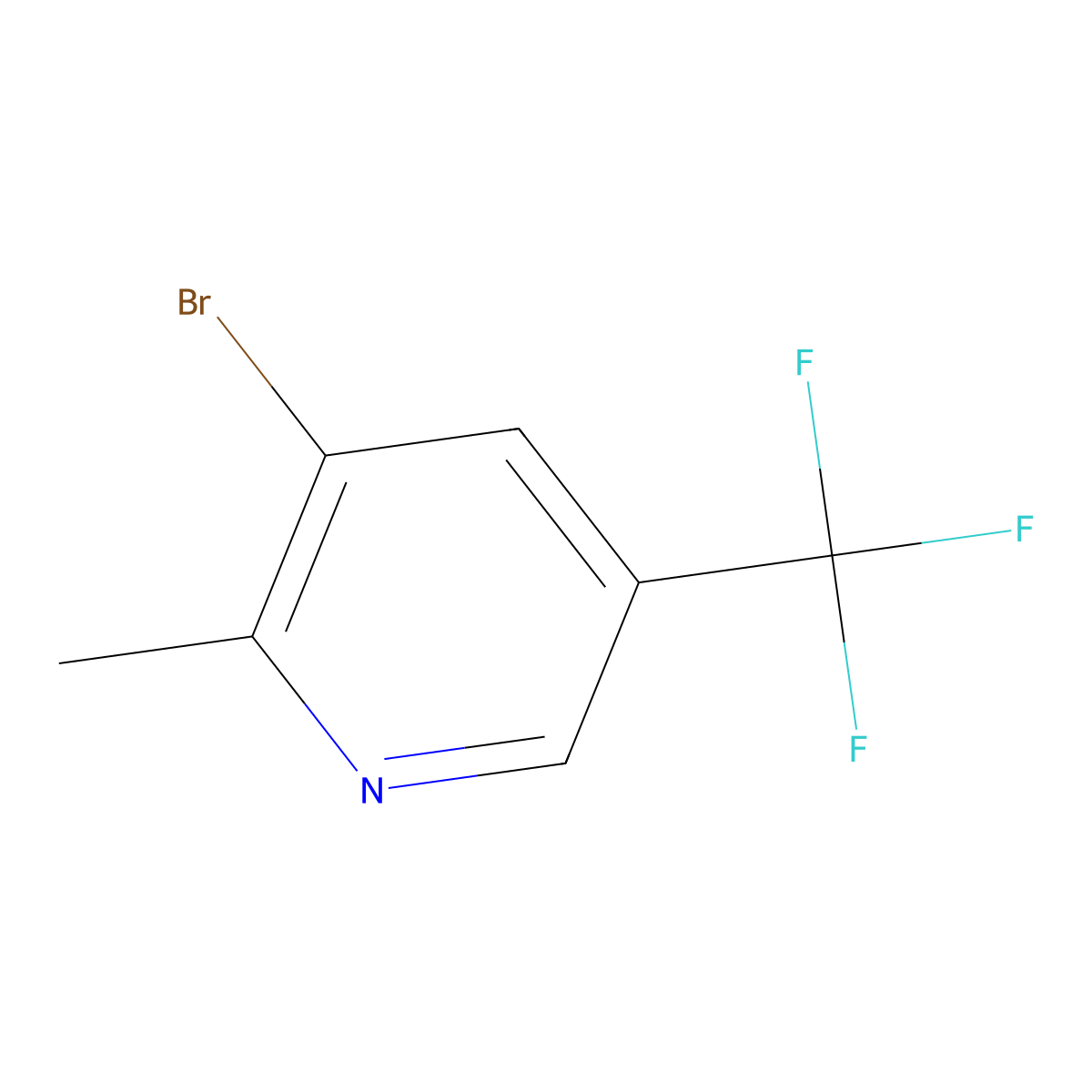 3-Bromo-2-methyl-5-(trifluoromethyl)pyridine molecular structure, CAS 1211542-21-0
