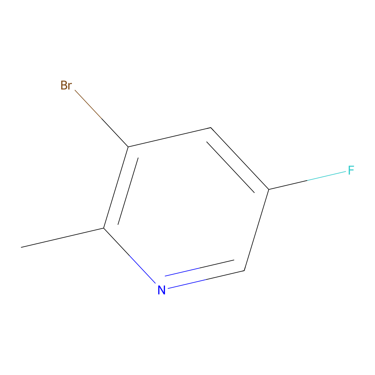 3-Bromo-5-fluoro-2-methyl pyridine molecular structure, CAS 1211542-29-8