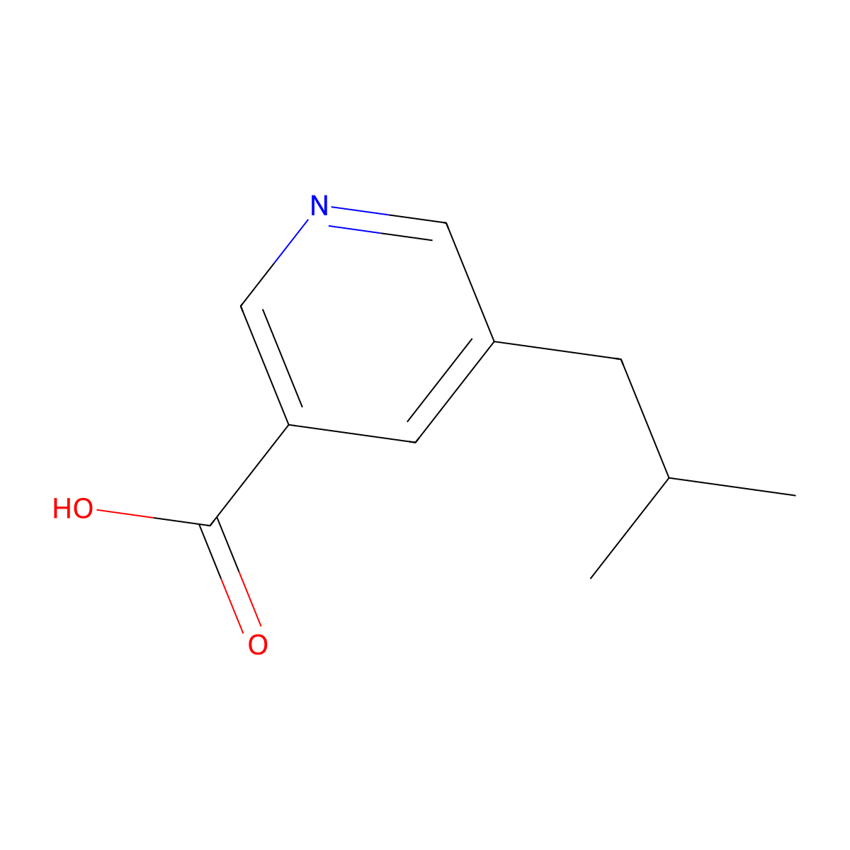 5-Isobutylnicotinic acid molecular structure, CAS 1211542-30-1