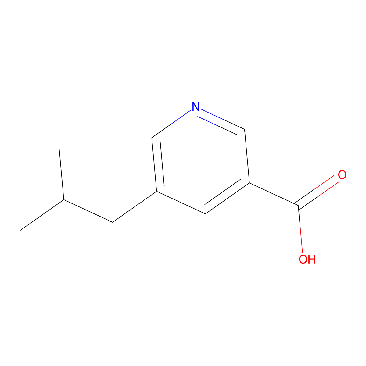5-Isobutylnicotinic acid molecular structure, CAS 1211542-30-1