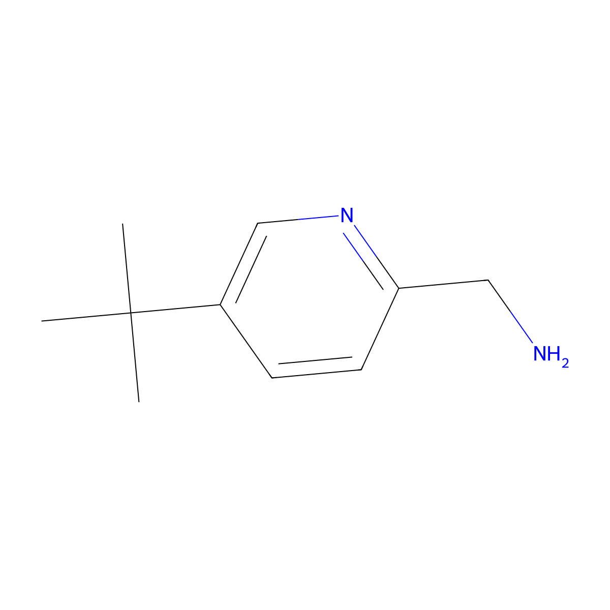 (5-(tert-Butyl)pyridin-2-yl)methanamine molecular structure, CAS 1211542-31-2