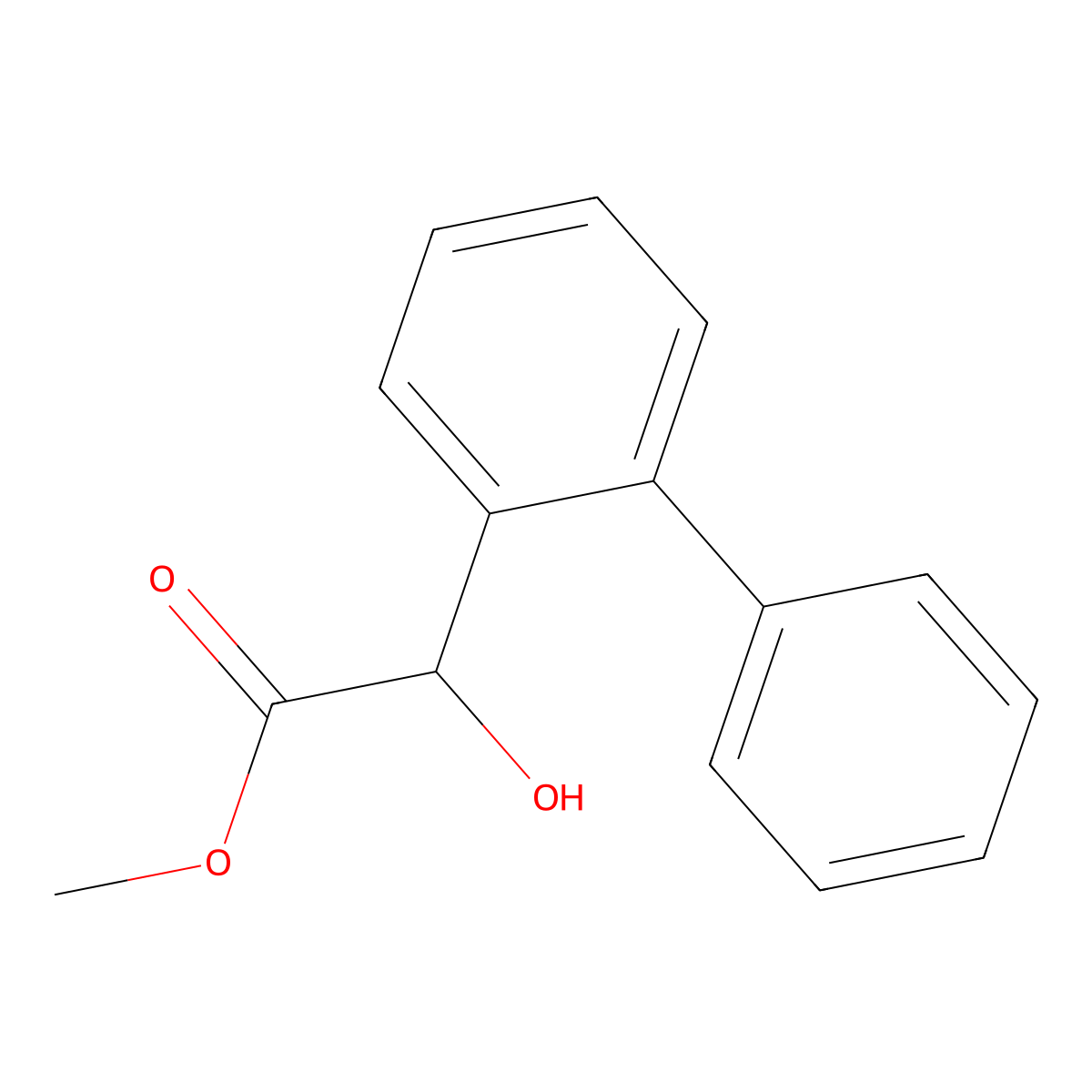 Methyl 2-hydroxy-2-(2-phenylphenyl)acetate molecular structure, CAS 1211542-59-4