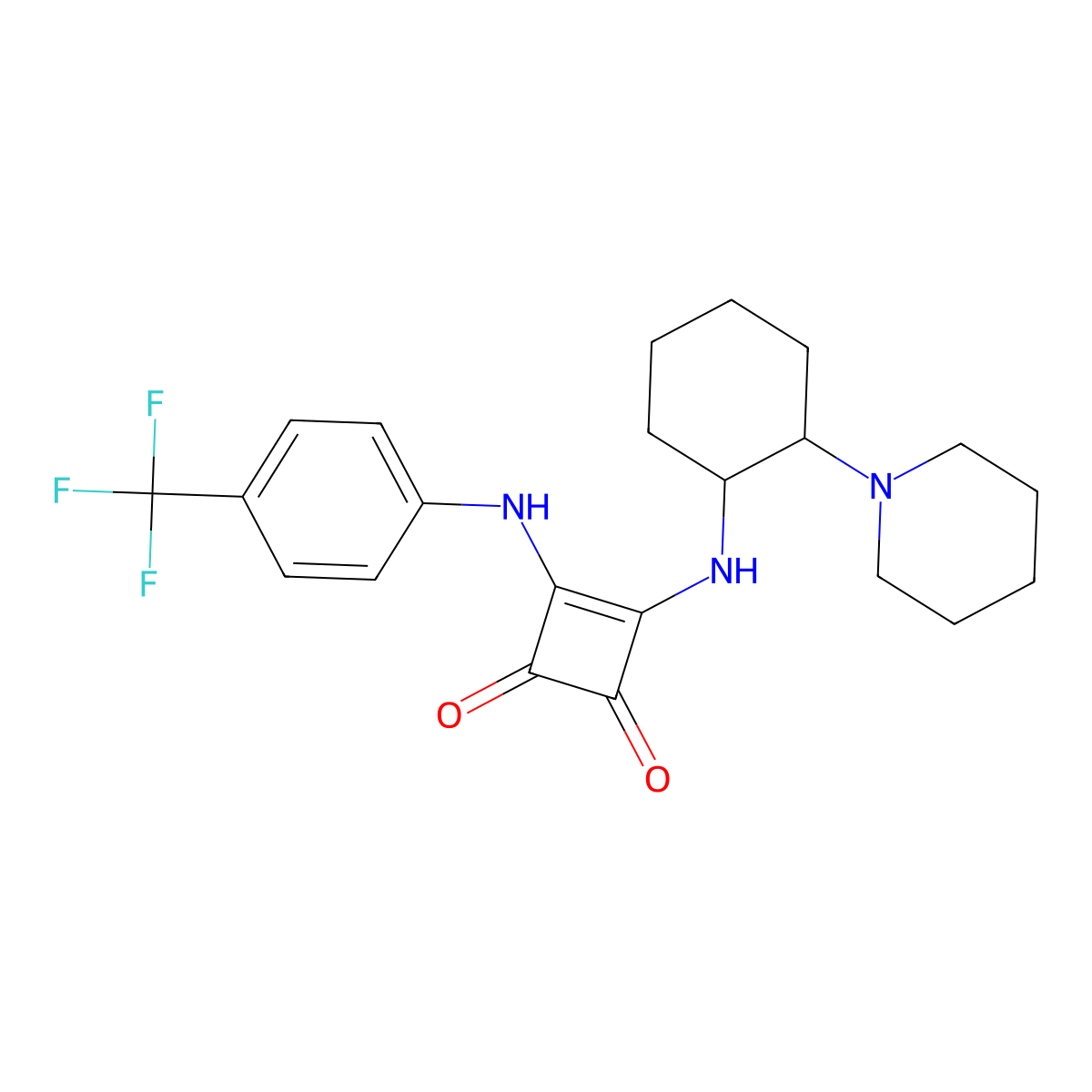 3-[[(1R,2R)-2-(1-Piperidinyl)cyclohexyl]amino]-4-[[4-(trifluoromethyl)phenyl]amino]-3-cyclobutene-1,2-dione molecular structure, CAS 1211565-08-0