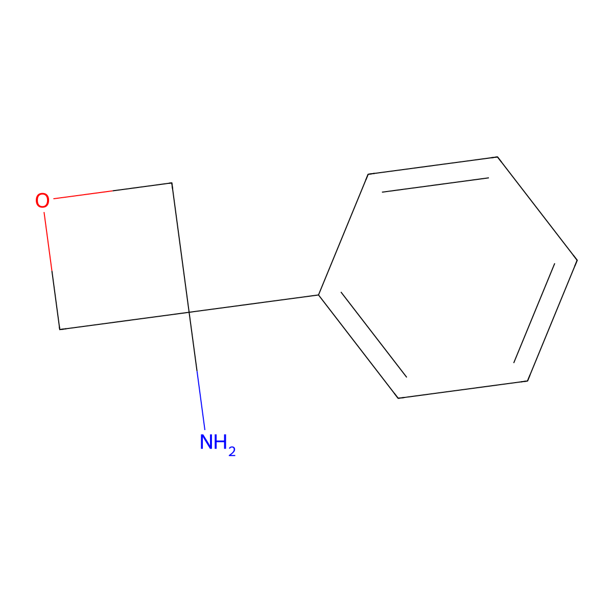 3-Phenyloxetan-3-amine molecular structure, CAS 1211567-54-2