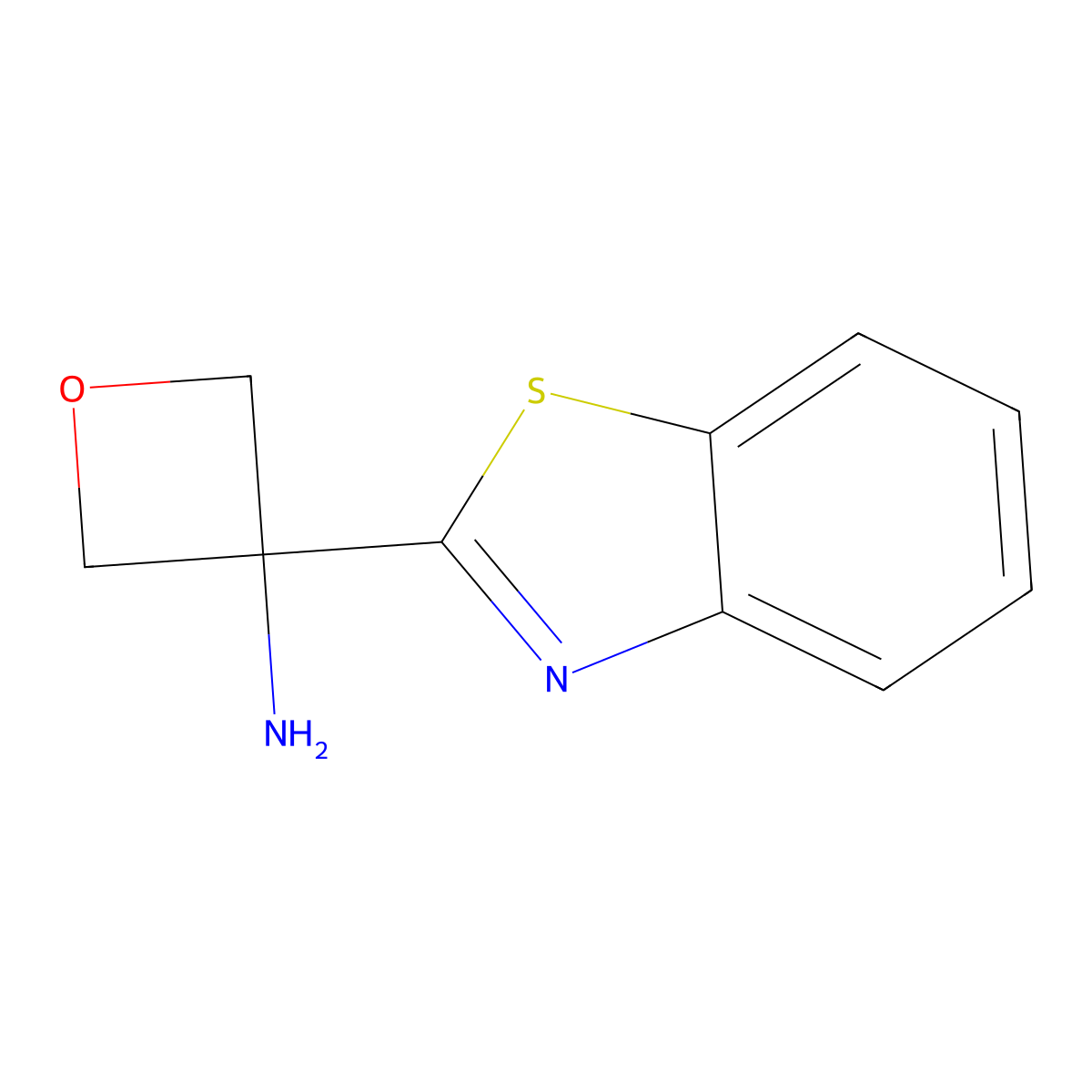 3-(1,3-Benzothiazol-2-yl)oxetan-3-amine molecular structure, CAS 1211567-56-4