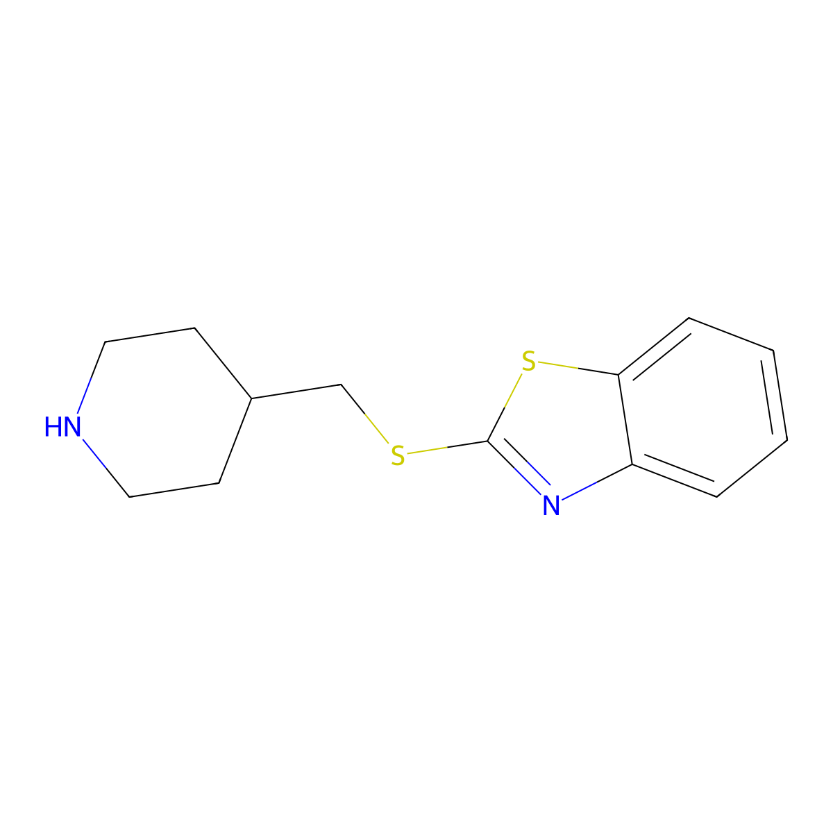 2-((Piperidin-4-ylmethyl)thio)benzo[d]thiazole molecular structure, CAS 1211568-23-8