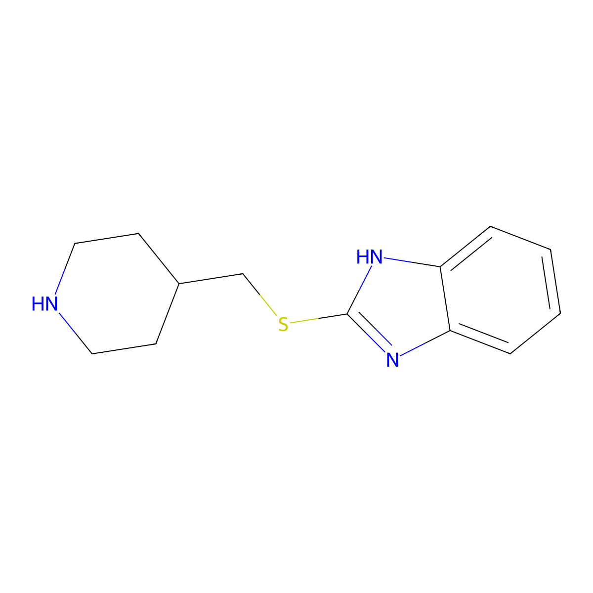 2-((Piperidin-4-ylmethyl)thio)-1h-benzo[d]imidazole molecular structure, CAS 1211568-26-1