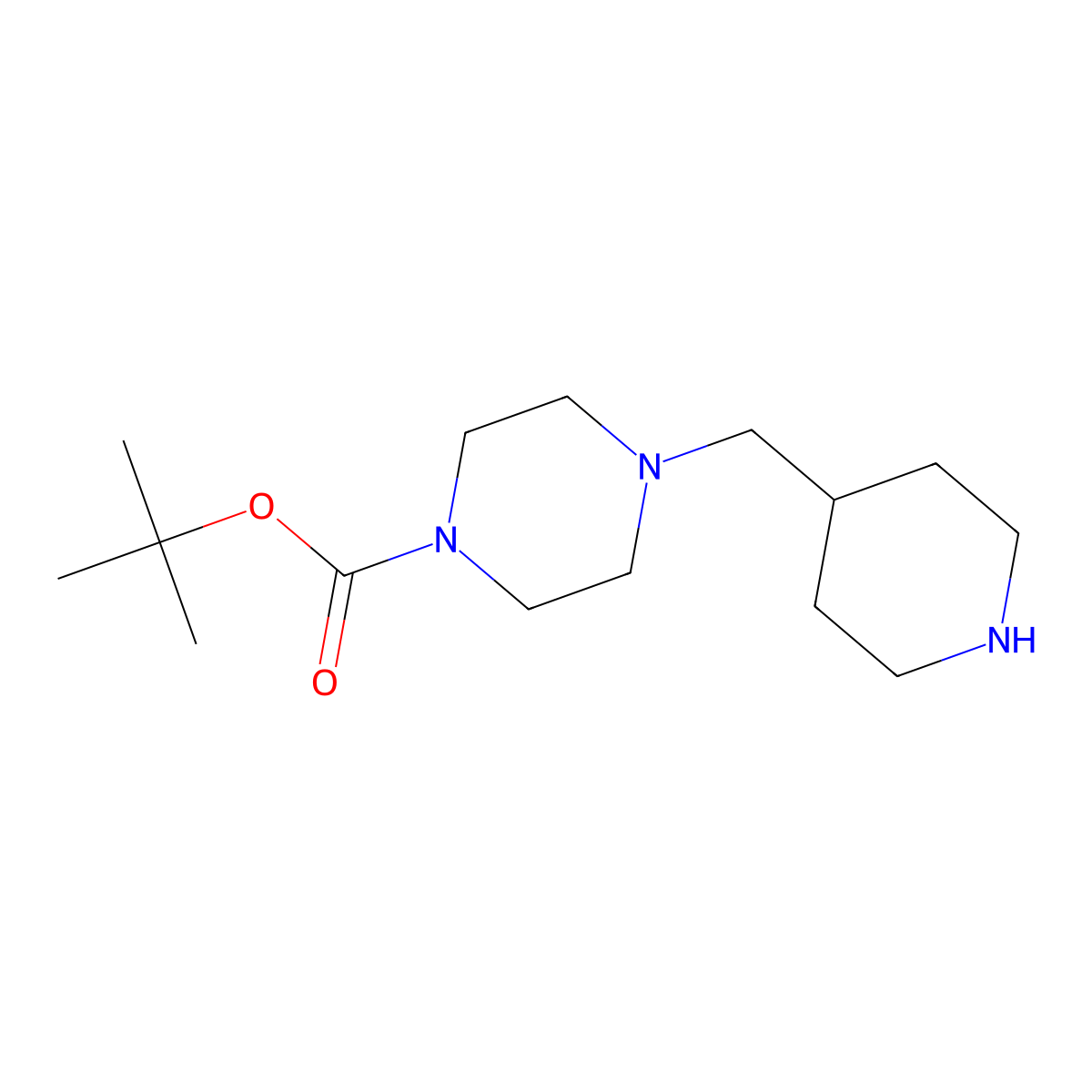 tert-Butyl 4-(Piperidin-4-ylmethyl)piperazine-1-carboxylate molecular structure, CAS 1211568-27-2