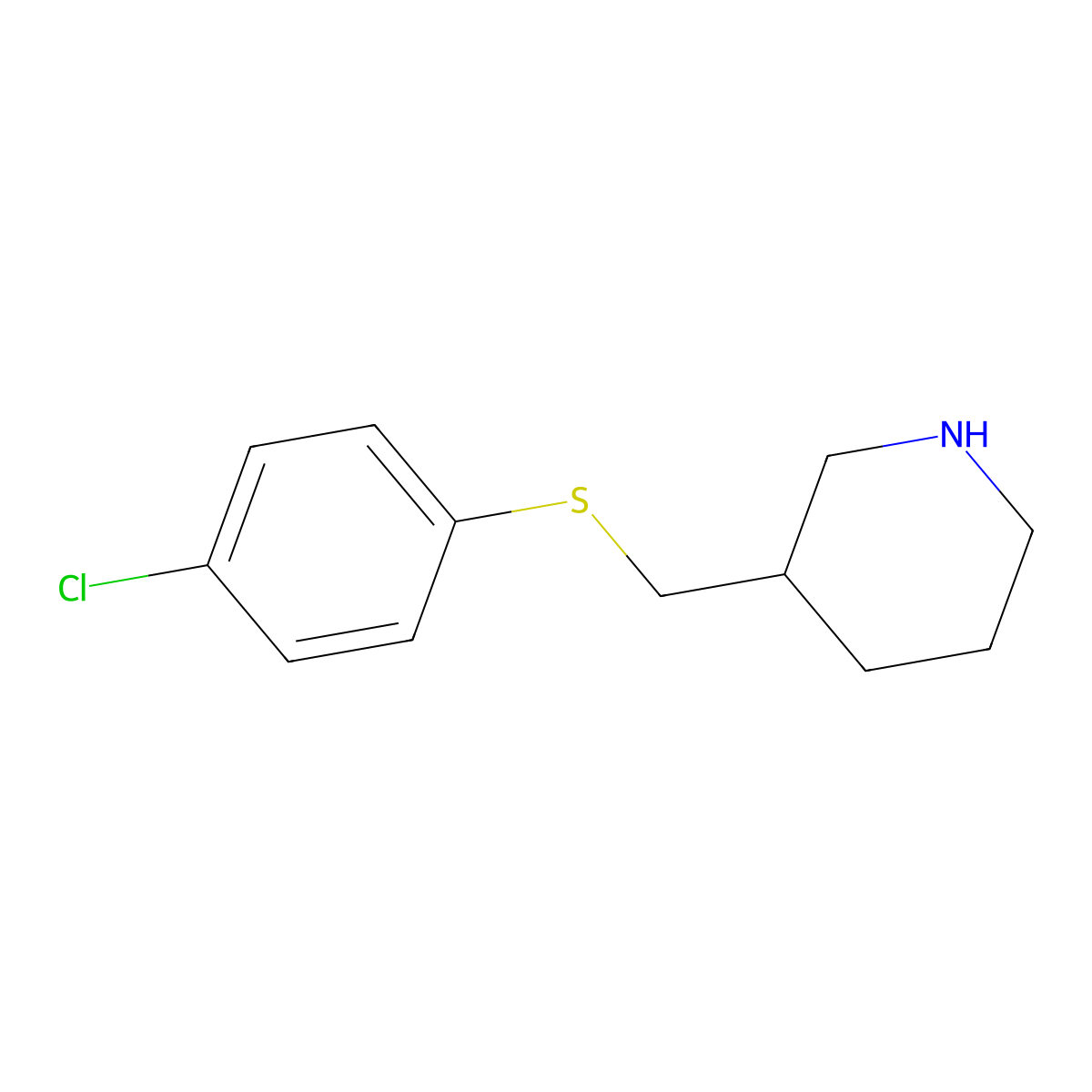 3-(4-Chloro-phenylsulfanylmethyl)-piperidine molecular structure, CAS 1211568-37-4