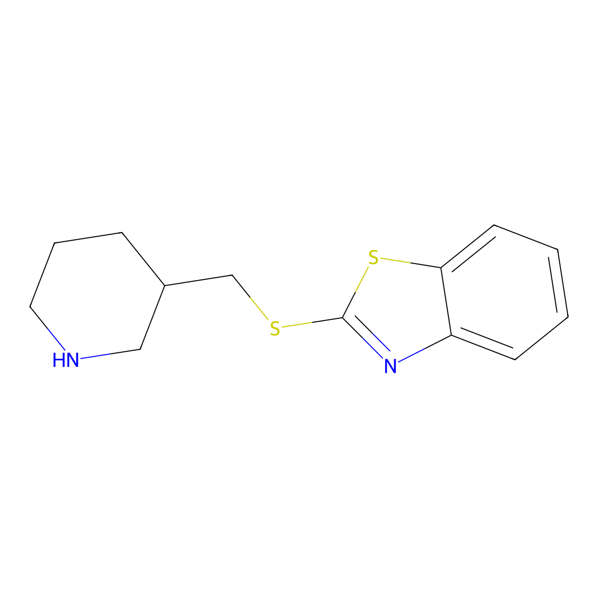 2-((Piperidin-3-ylmethyl)thio)benzo[d]thiazole molecular structure, CAS 1211568-41-0