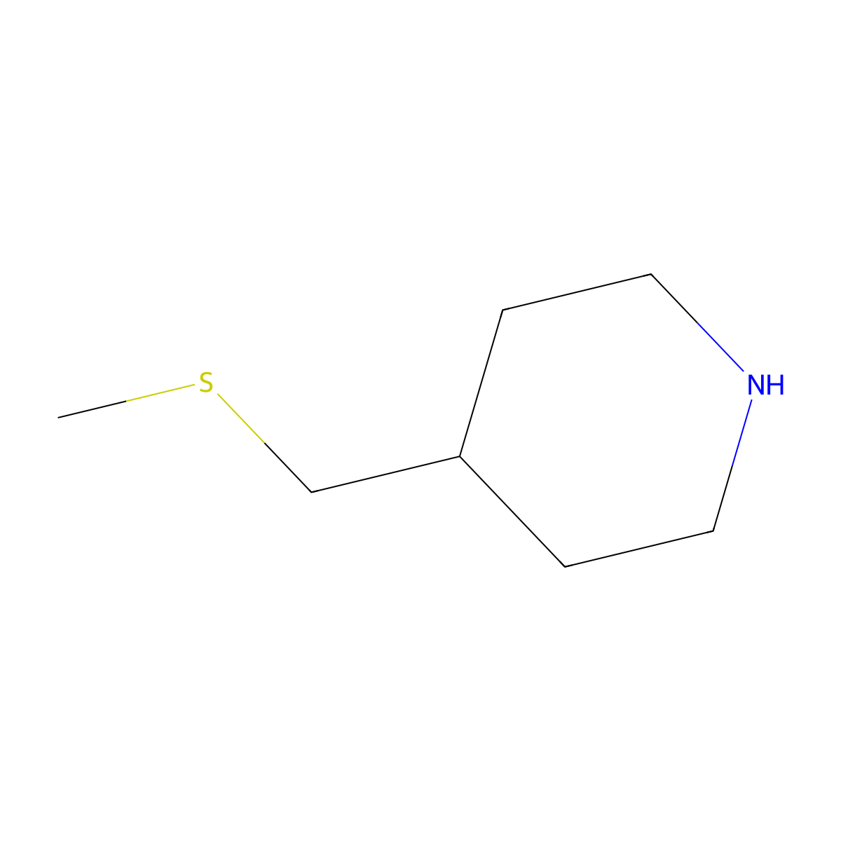 4-[(Methylsulfanyl)methyl]piperidine molecular structure, CAS 1211568-44-3