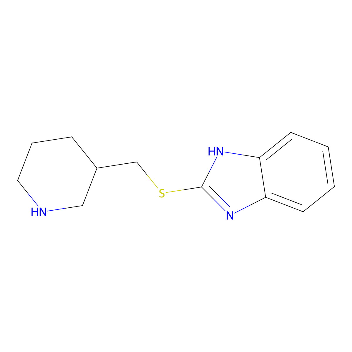 2-((Piperidin-3-ylmethyl)thio)-1h-benzo[d]imidazole molecular structure, CAS 1211568-84-1