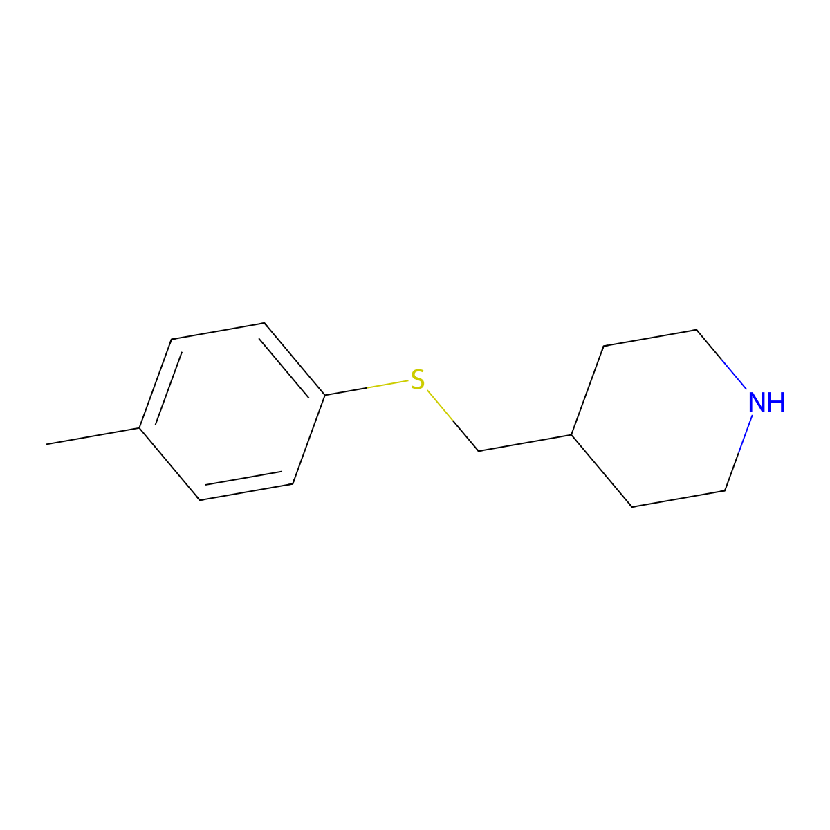 4-{[(4-Methylphenyl)sulfanyl]methyl}piperidine molecular structure, CAS 1211569-01-5