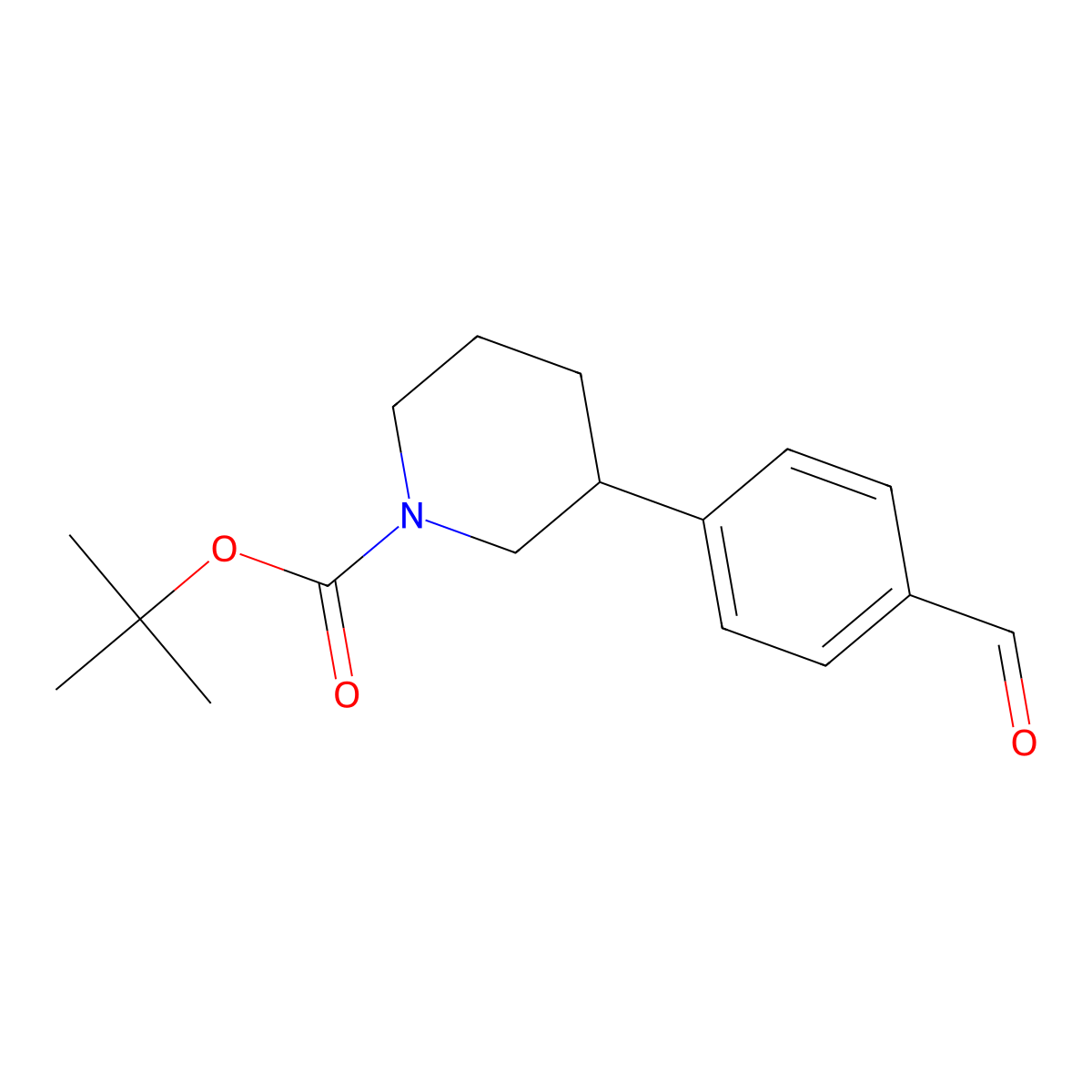 Tert-butyl 3-(4-formylphenyl)piperidine-1-carboxylate molecular structure, CAS 1211569-51-5