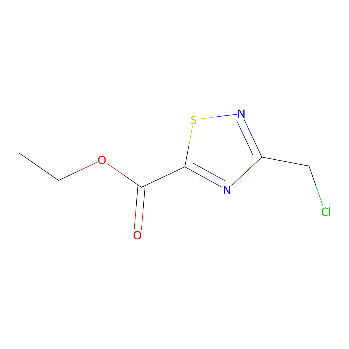 Ethyl 3-(chloromethyl)-1,2,4-thiadiazole-5-carboxylate molecular structure, CAS 1211571-26-4