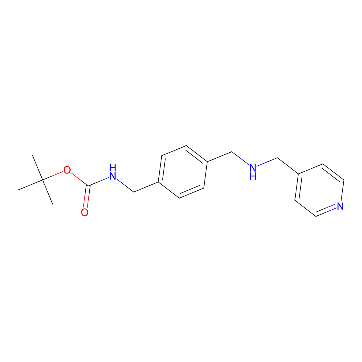Tert-butyl (4-{[(pyridin-4-ylmethyl)amino]methyl}benzyl)carbamate molecular structure, CAS 1211572-22-3