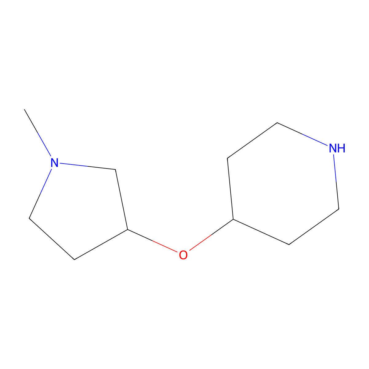 4-[(1-Methylpyrrolidin-3-yl)oxy]piperidine molecular structure, CAS 1211575-84-6