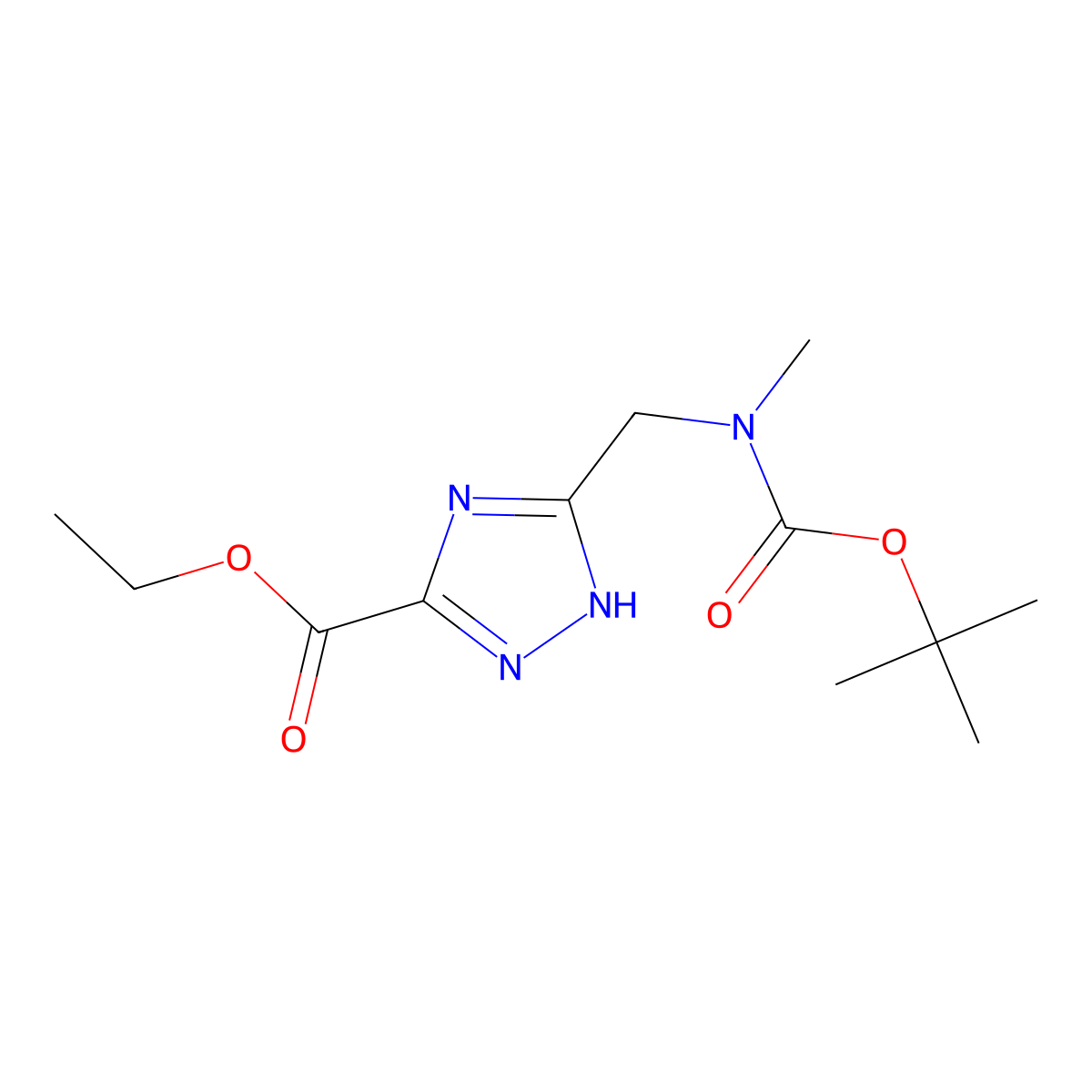 5-[(Boc-methyl-amino)-methyl]-4H-[1,2,4]triazole-3-carboxylicacidethylester molecular structure, CAS 1211577-31-9