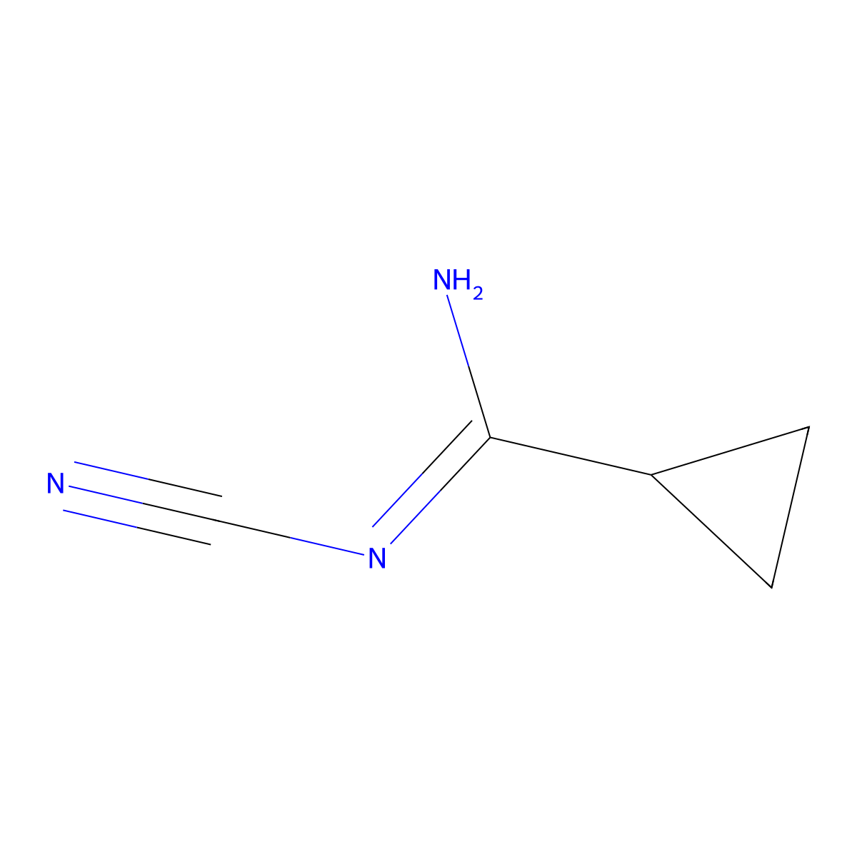 N'-Cyanocyclopropanecarboximidamide molecular structure, CAS 1211577-53-5