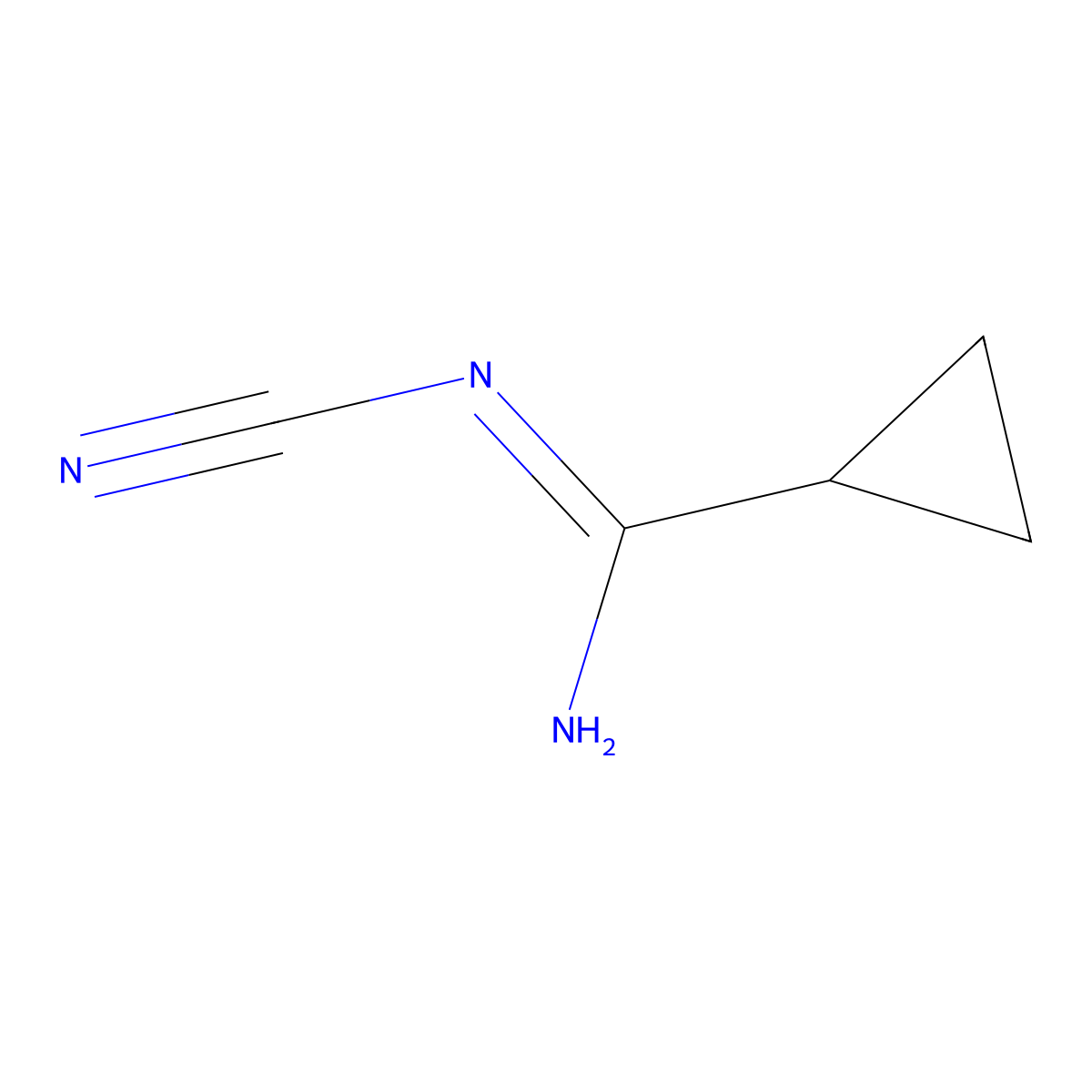 N'-Cyanocyclopropanecarboximidamide molecular structure, CAS 1211577-53-5