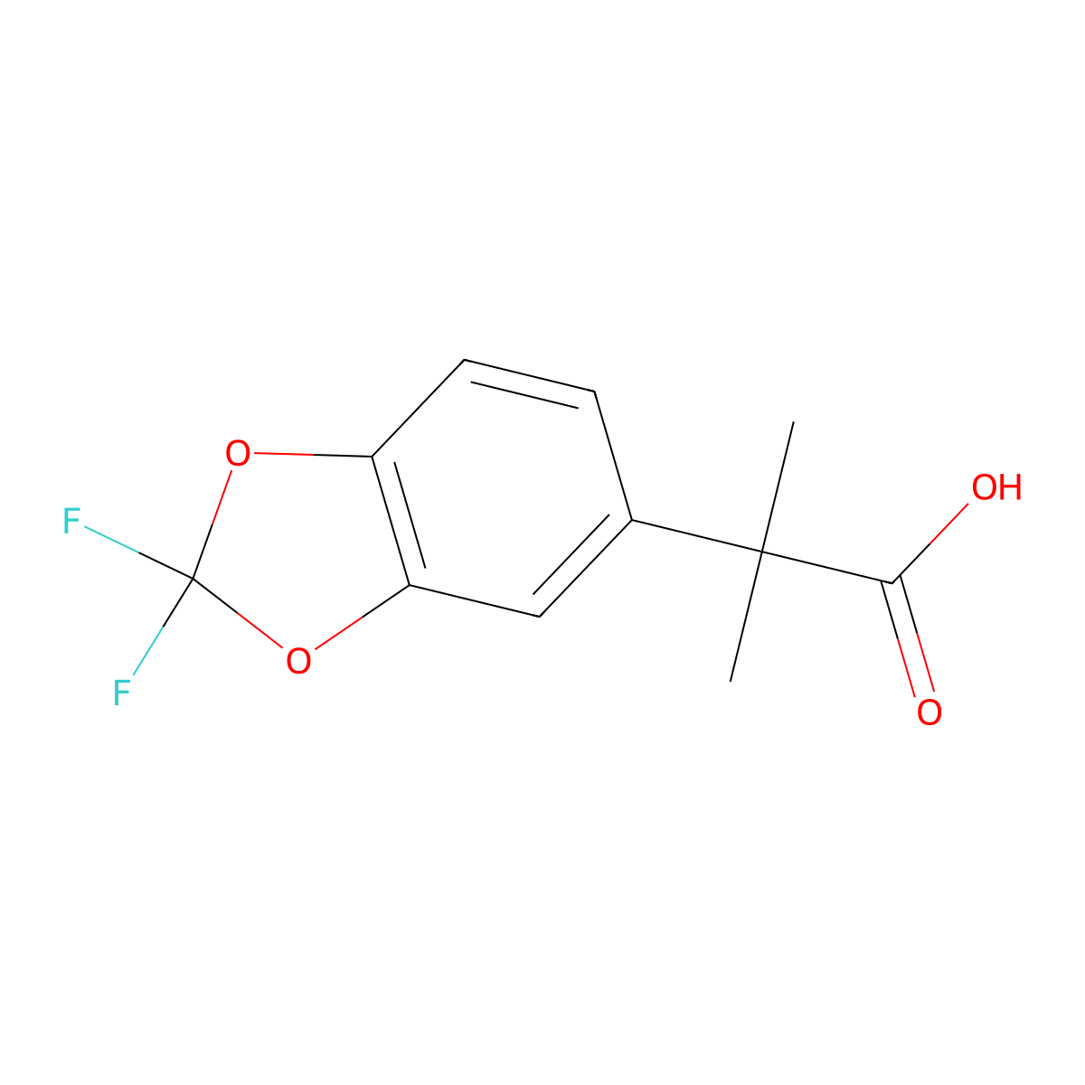 2-(2,2-Difluoro-2H-1,3-benzodioxol-5-yl)-2-methylpropanoic acid molecular structure, CAS 1211577-94-4
