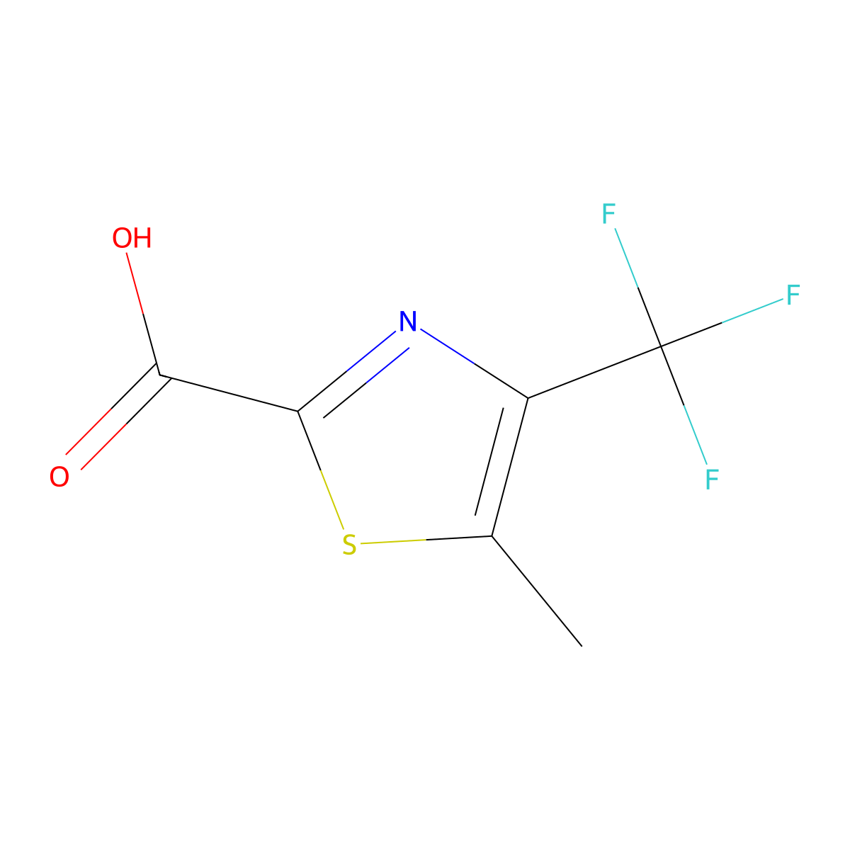 5-Methyl-4-(trifluoromethyl)-1,3-thiazole-2-carboxylic acid molecular structure, CAS 1211578-11-8