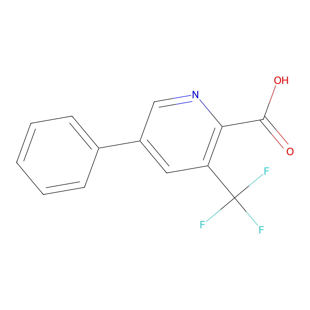 5-Phenyl-3-(trifluoromethyl)-2-pyridinecarboxylic acid molecular structure, CAS 1211578-17-4
