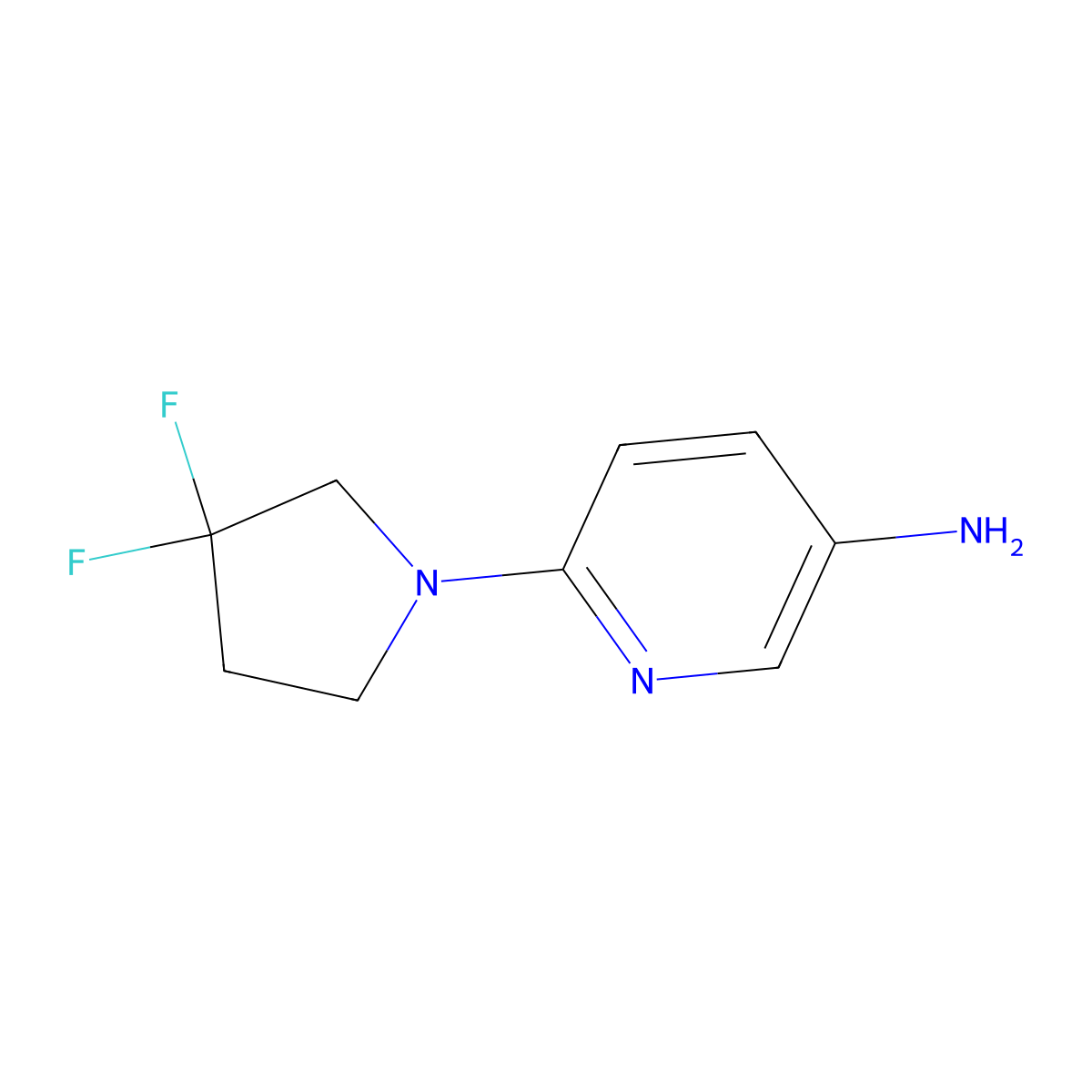 6-(3,3-Difluoropyrrolidin-1-yl)pyridin-3-amine molecular structure, CAS 1211578-24-3