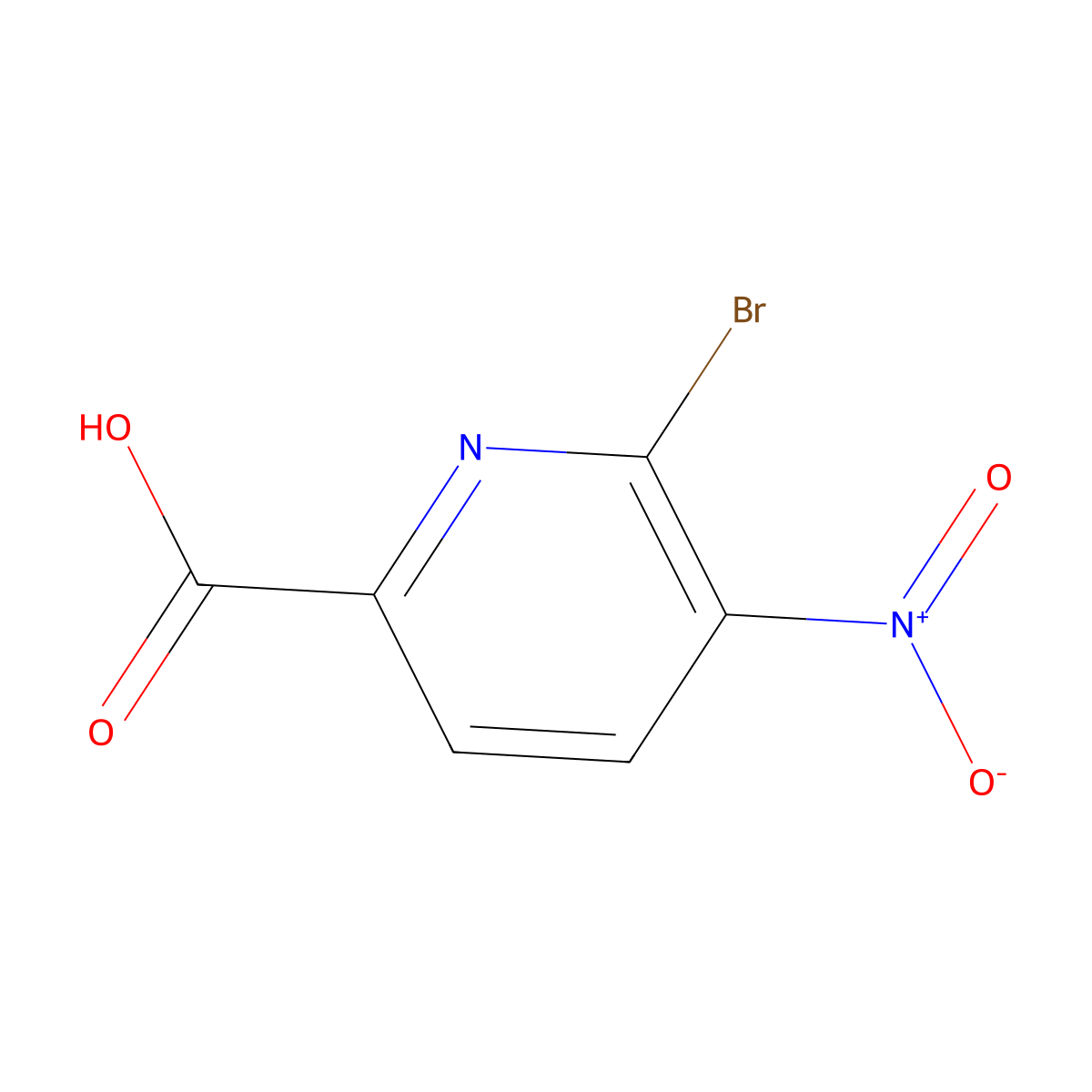 6-Bromo-5-nitro-2-pyridinecarboxylic acid molecular structure, CAS 1211578-33-4