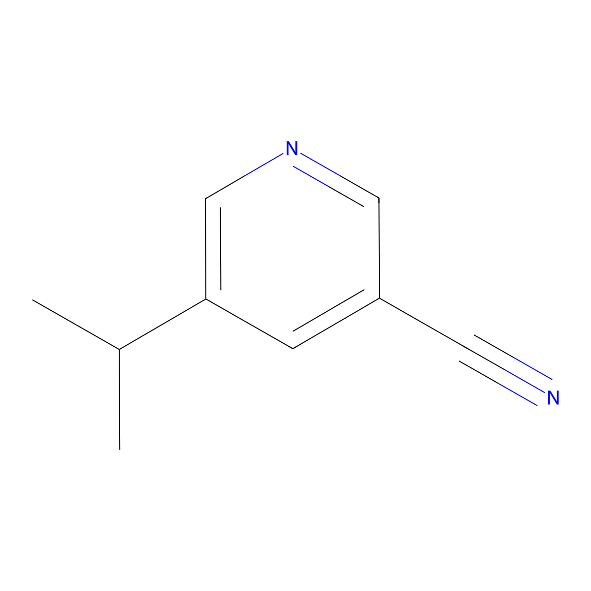 5-Isopropylnicotinonitrile molecular structure, CAS 1211578-44-7
