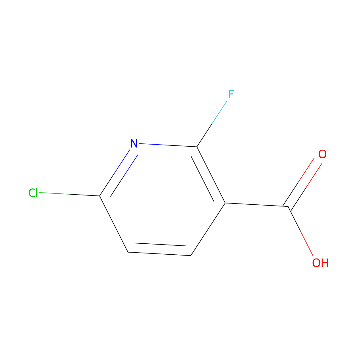 6-Chloro-2-fluoropyridine-3-carboxylic acid molecular structure, CAS 1211578-46-9