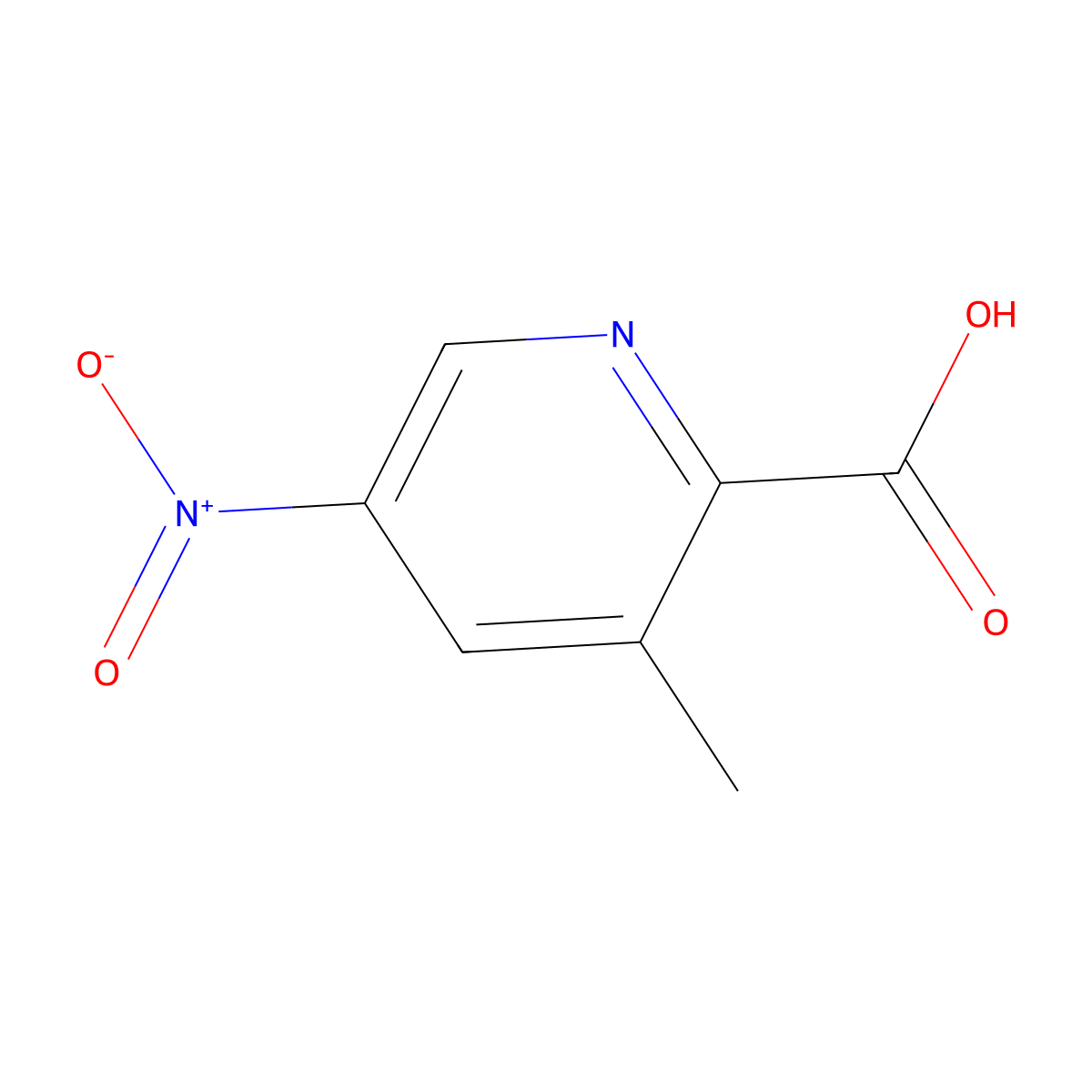 3-Methyl-5-nitropyridine-2-carboxylic acid molecular structure, CAS 1211578-56-1