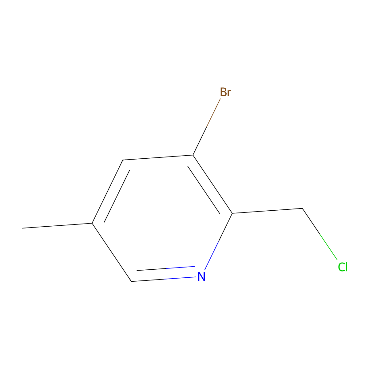 3-Bromo-2-(chloromethyl)-5-methylpyridine molecular structure, CAS 1211578-73-2