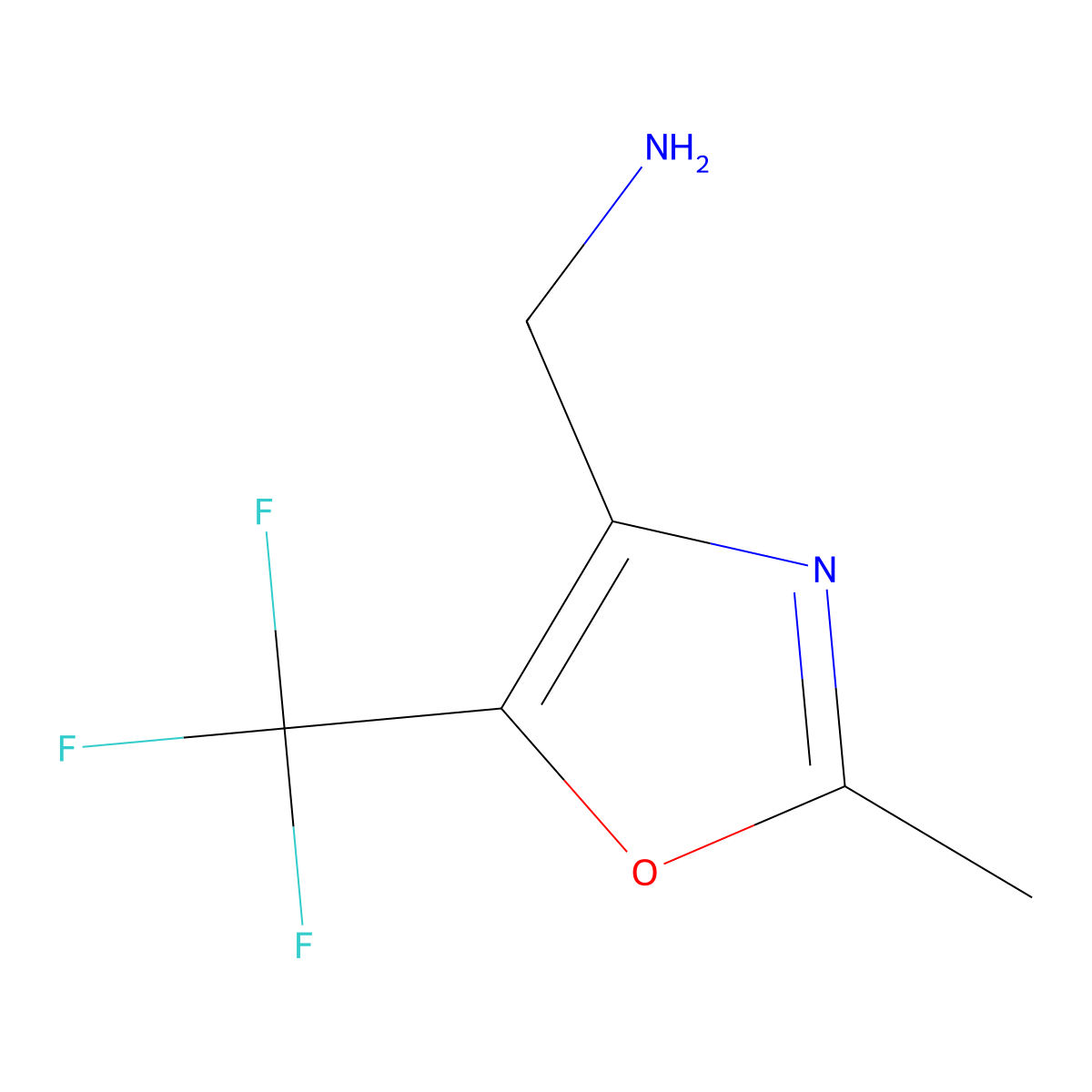(2-Methyl-5-(trifluoromethyl)oxazol-4-yl)methanamine molecular structure, CAS 1211578-77-6