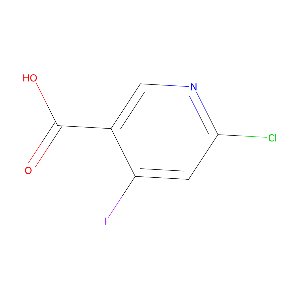 6-Chloro-4-iodopyridine-3-carboxylic acid molecular structure, CAS 1211578-80-1