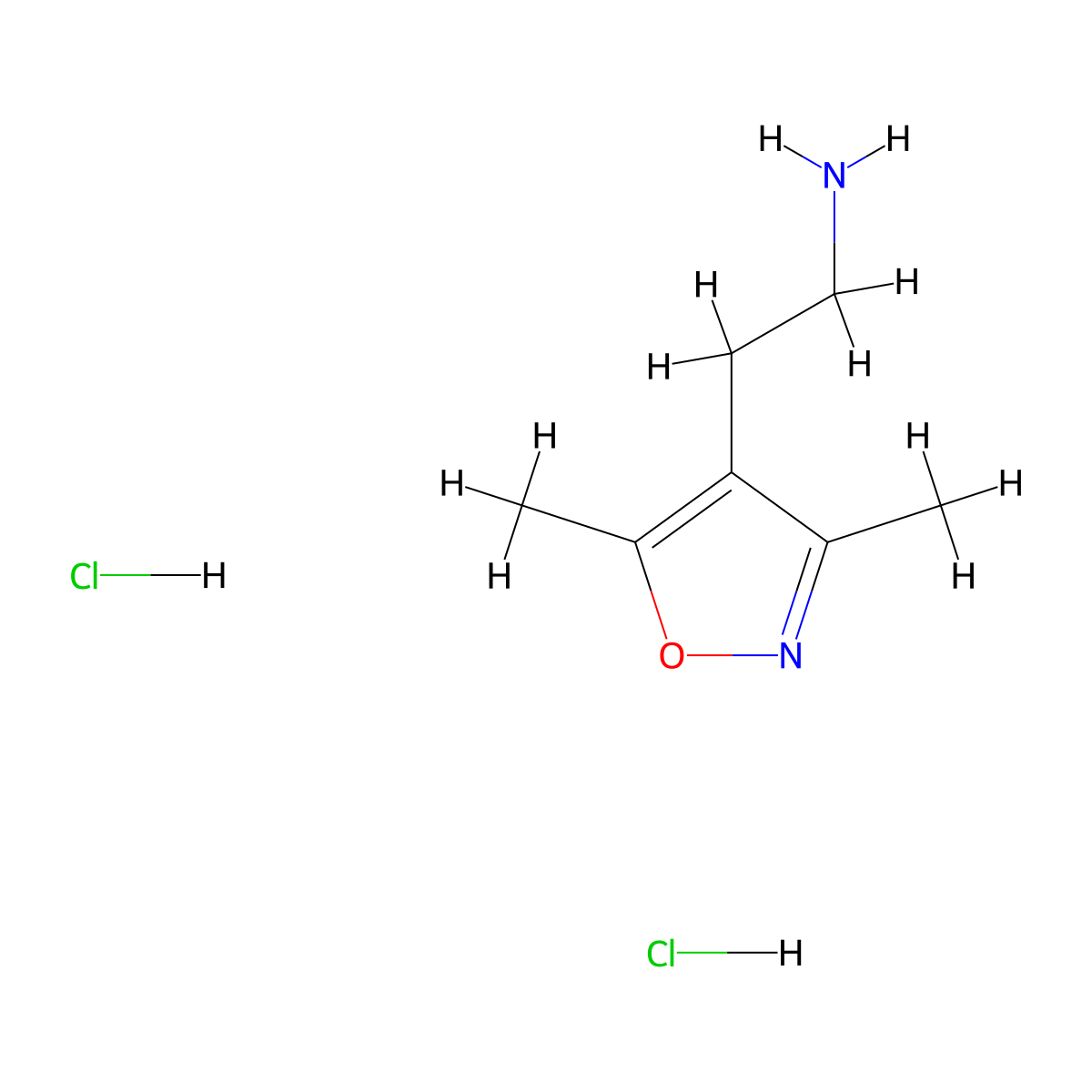 2-(3,5-Dimethylisoxazol-4-yl)ethanamine dihydrochloride molecular structure, CAS 1211578-83-4