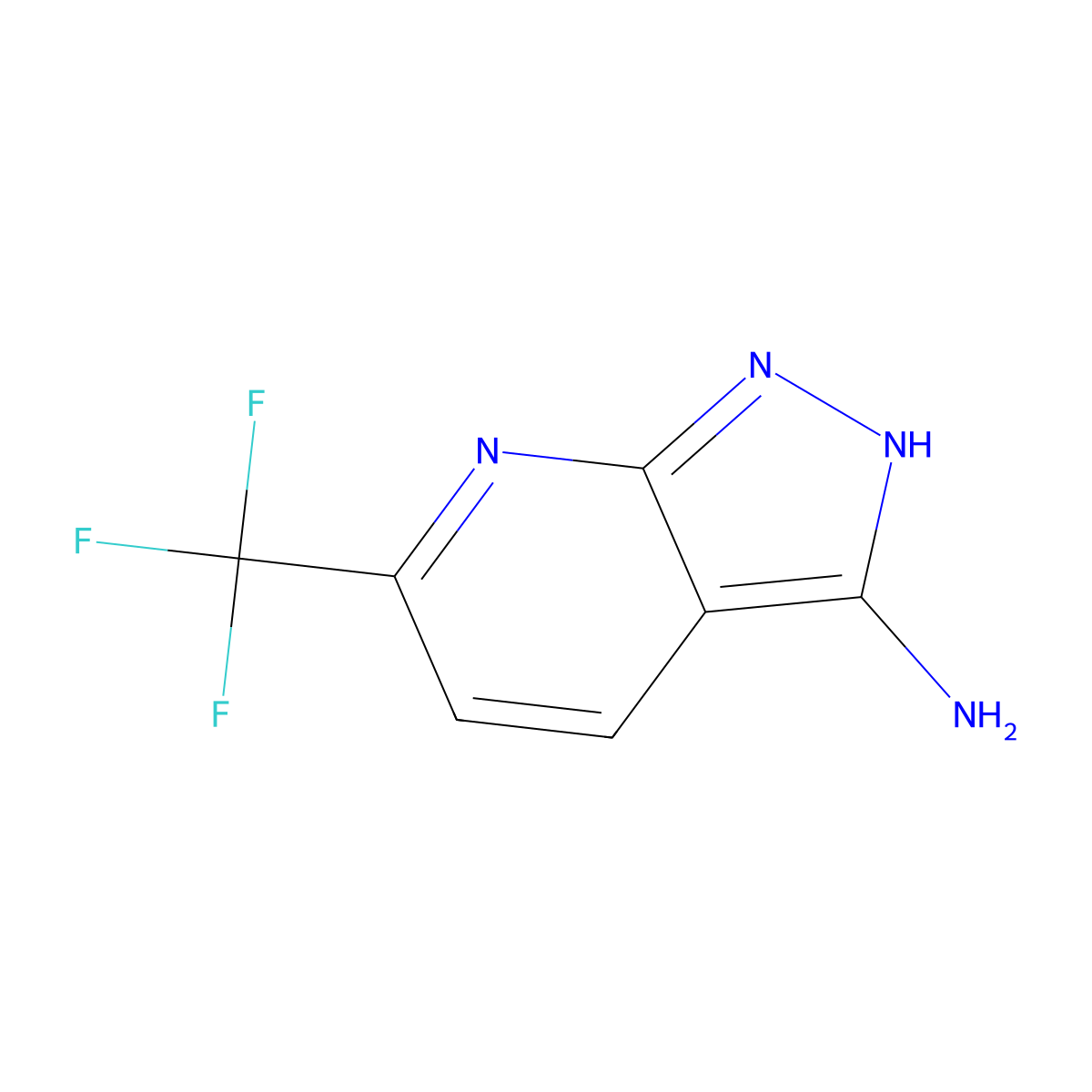 6-(trifluoromethyl)-1H-pyrazolo(3,4-b)pyridin-3-amine molecular structure, CAS 1211578-87-8