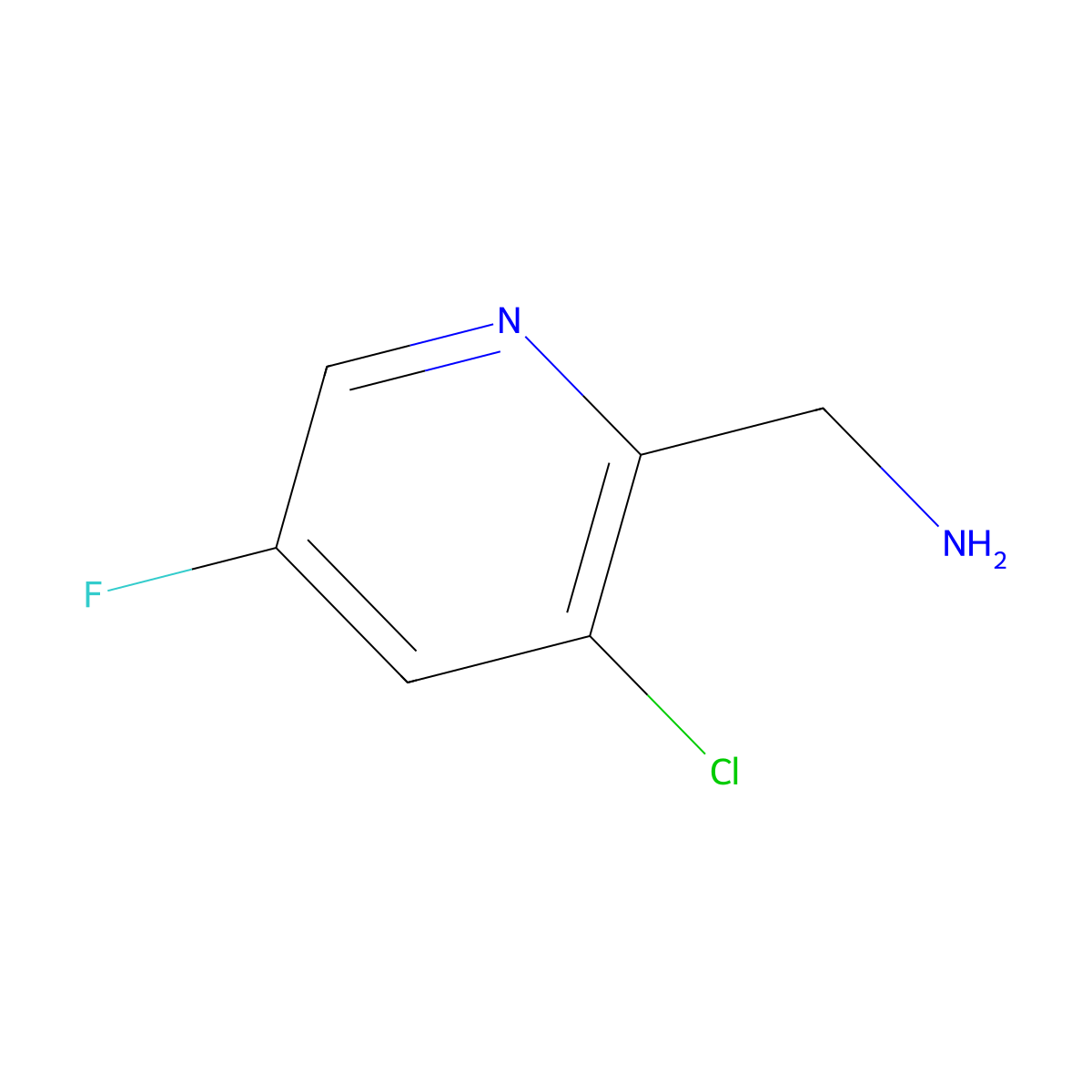 1-(3-Chloro-5-fluoropyridin-2-yl)methanamine molecular structure, CAS 1211578-98-1