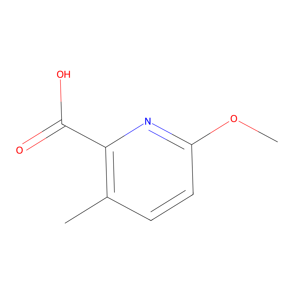 6-Methoxy-3-methylpyridine-2-carboxylic acid molecular structure, CAS 1211579-02-0
